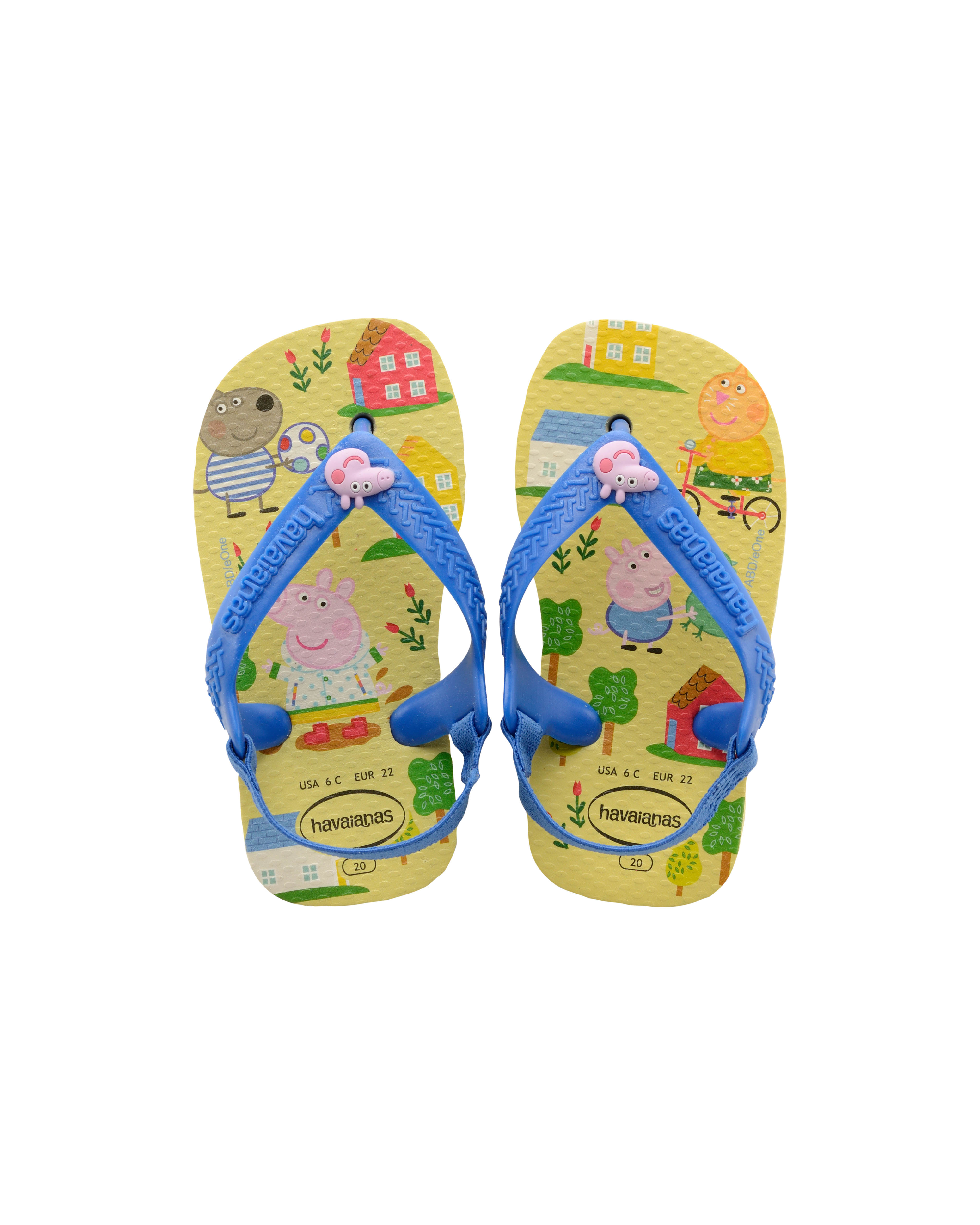 Havaianas Baby Peppa Pig verde lime con fascetta celeste 