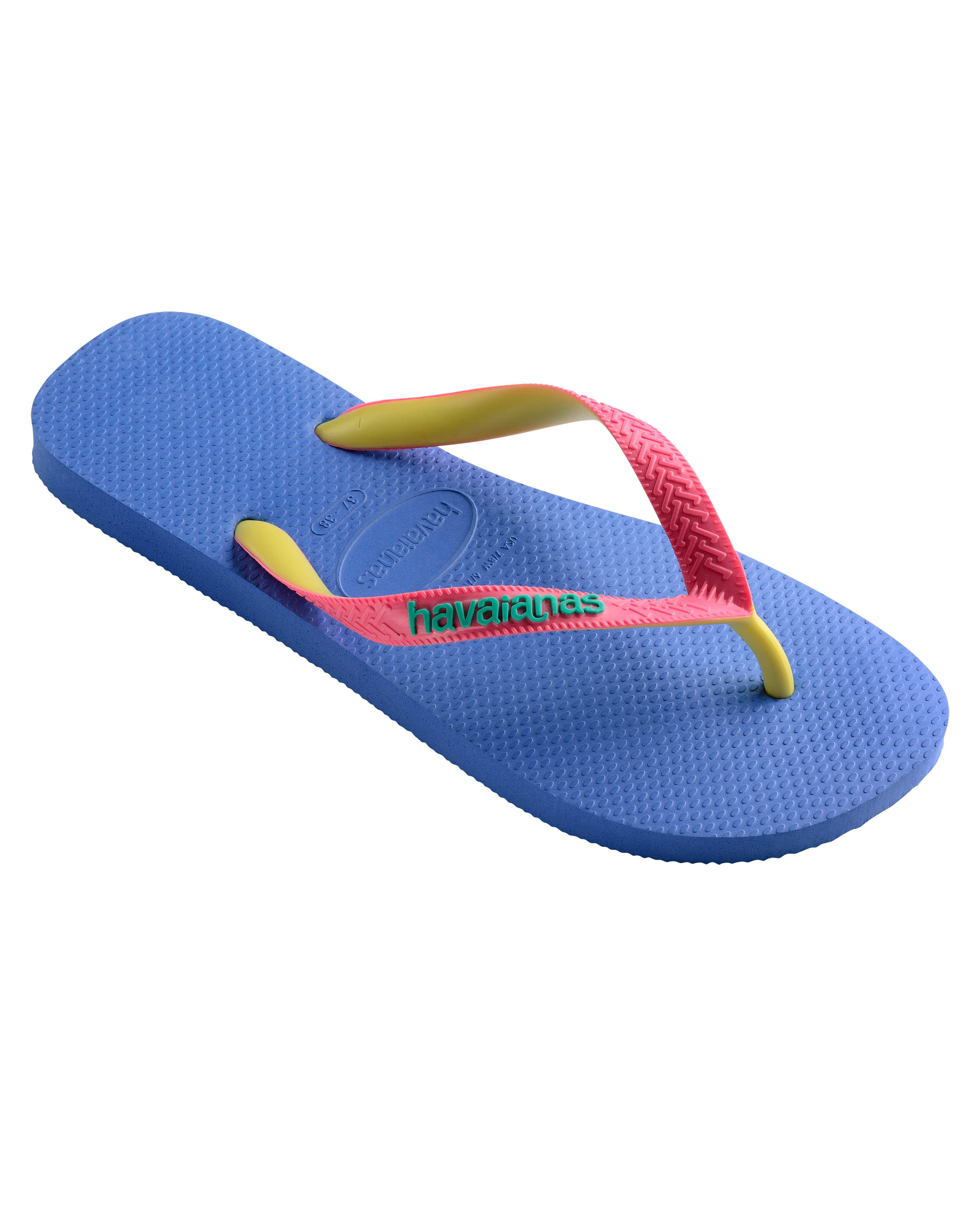 Havaianas Top Mix viola con fascetta fucsia e gialla e logo verde acqua  image
