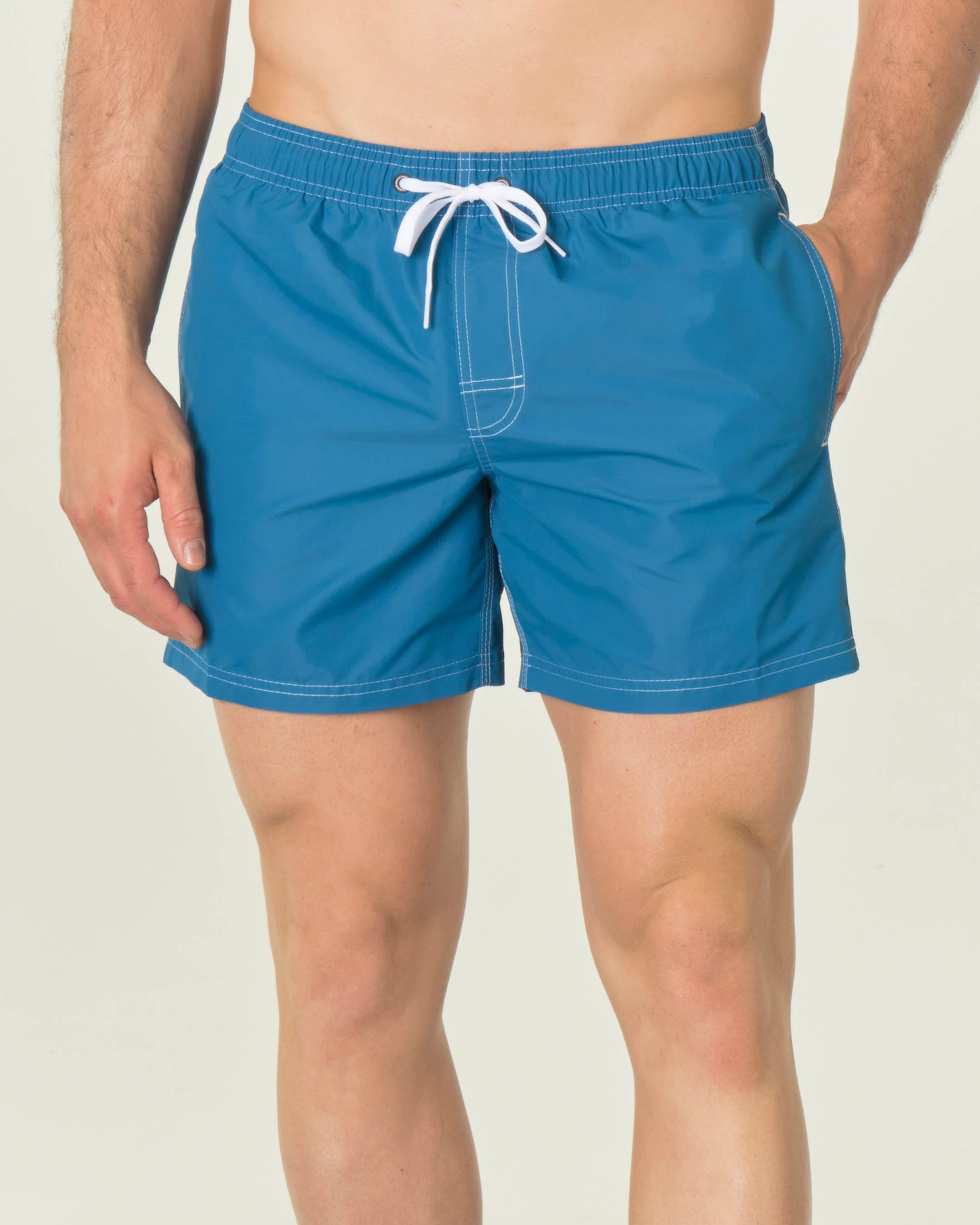 Boxer mare corto color ottanio con arcobaleno verde fluo blu e celeste