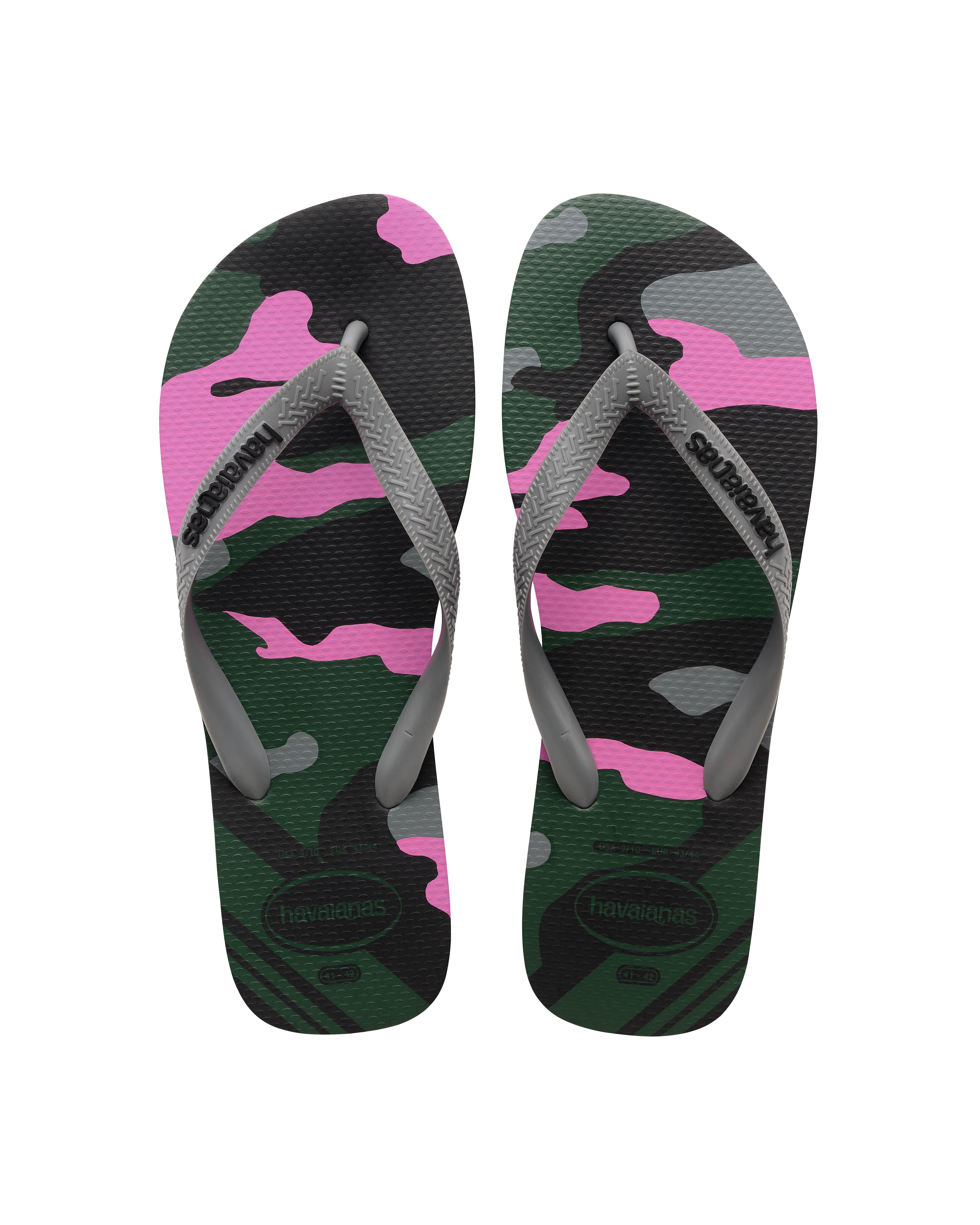 Havaianas Top Camu con stampa camouflage viola nera e militare 
