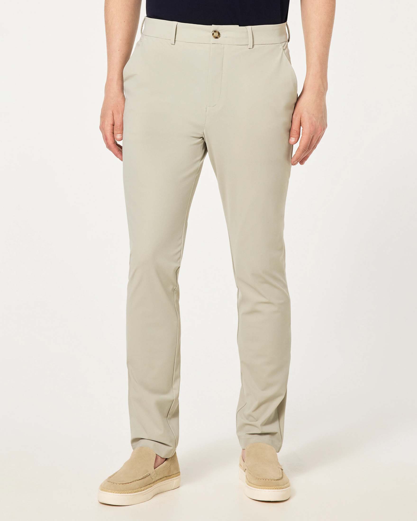 Pantalone chino Brera beige in tessuto tecnico high-performance