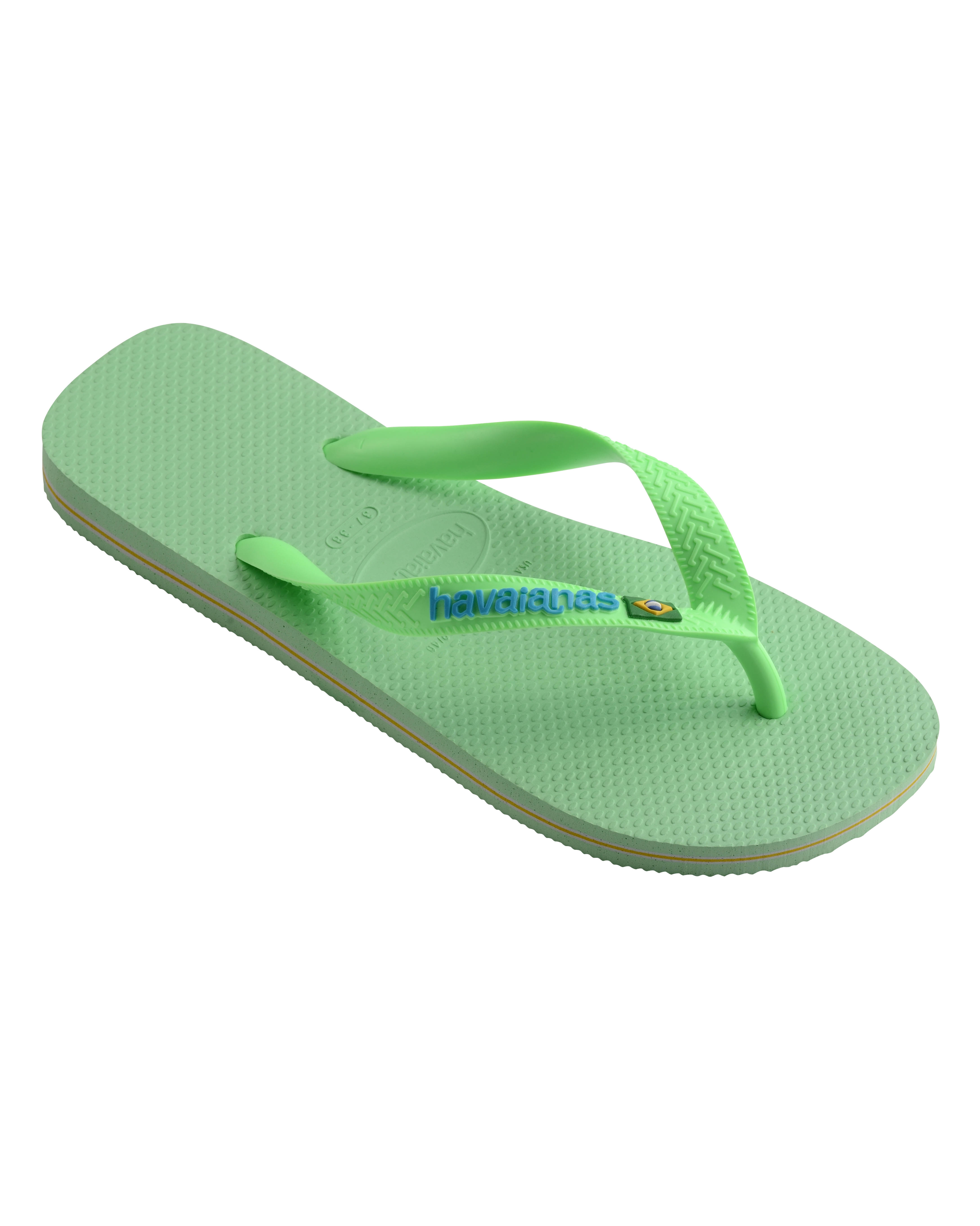 Havaianas Brasil logo verde lime con logo azzurro  image