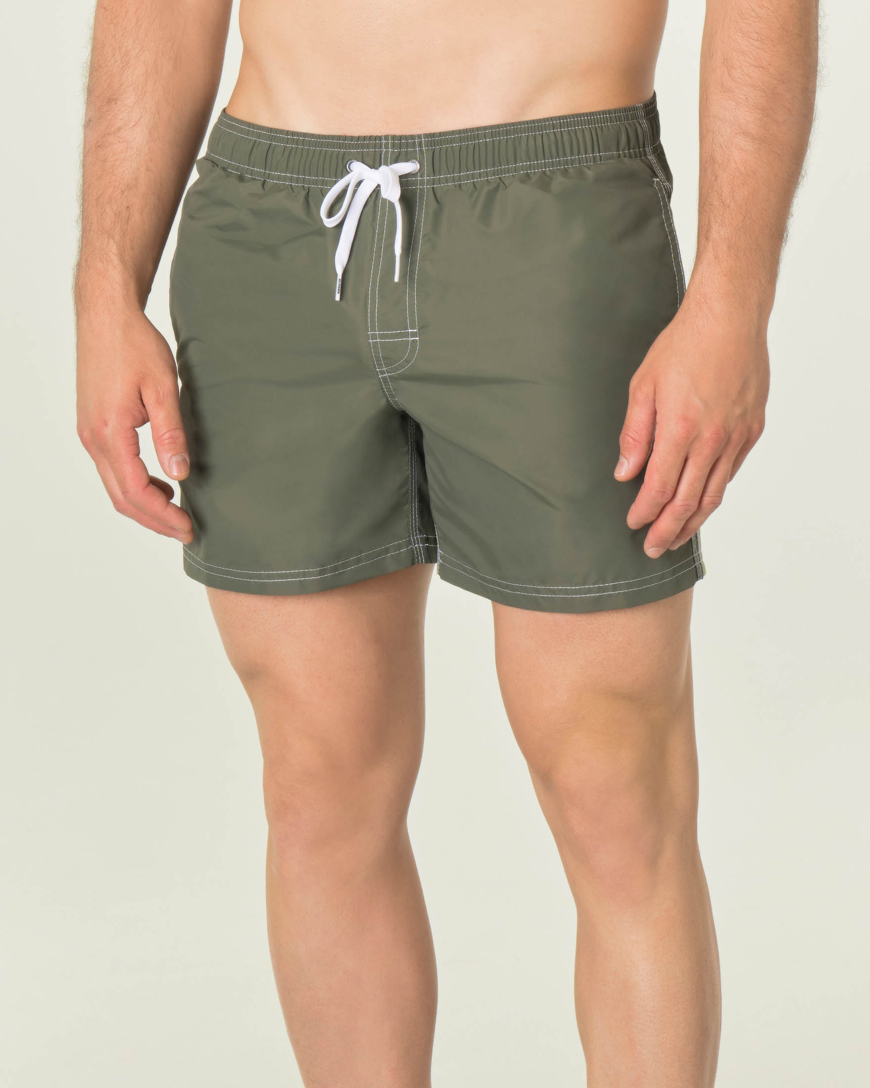 Boxer mare corto Sundek verde militare con arcobaleno nero giallo fluo e grigio