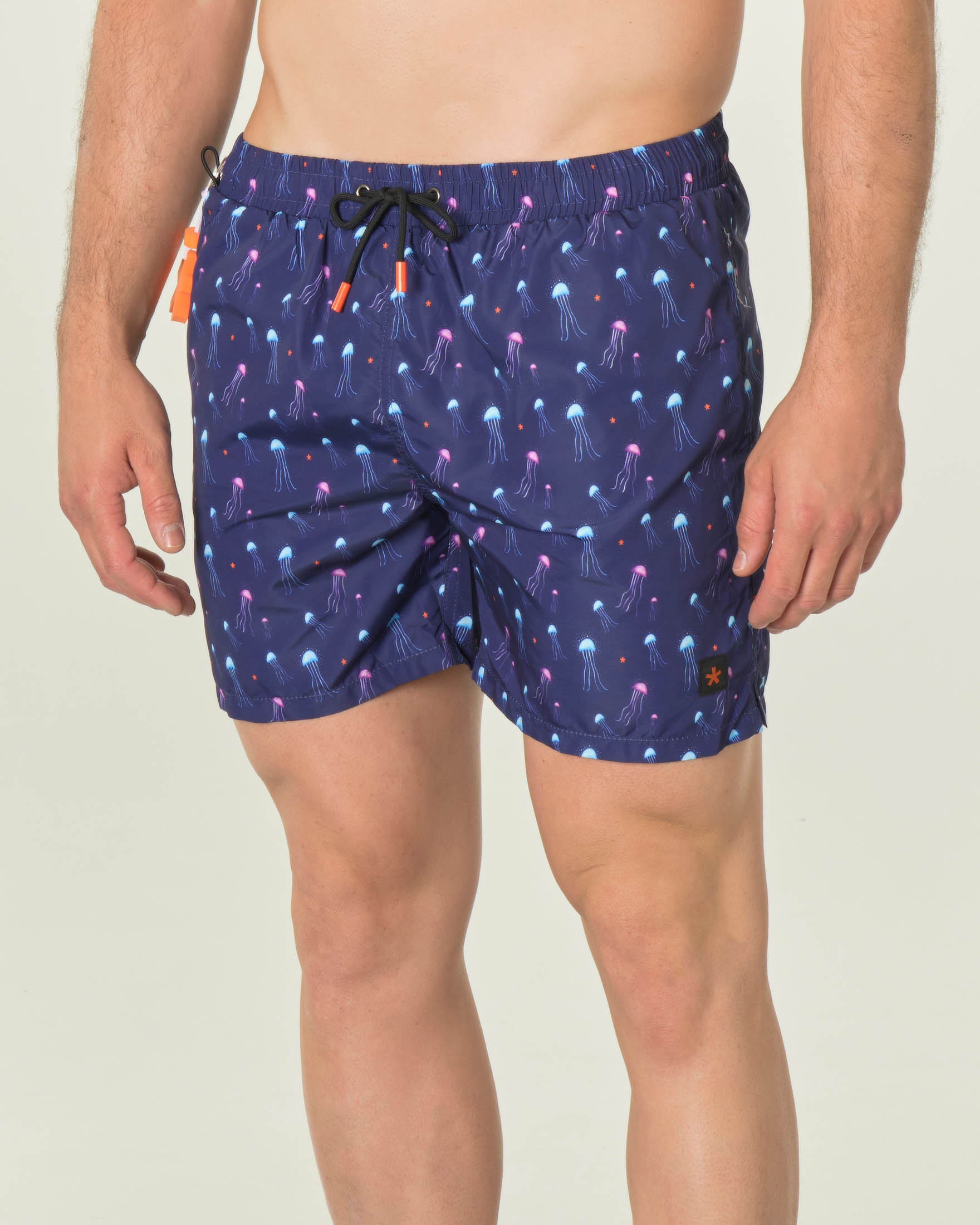 Boxer mare blu con stampa grafica meduse