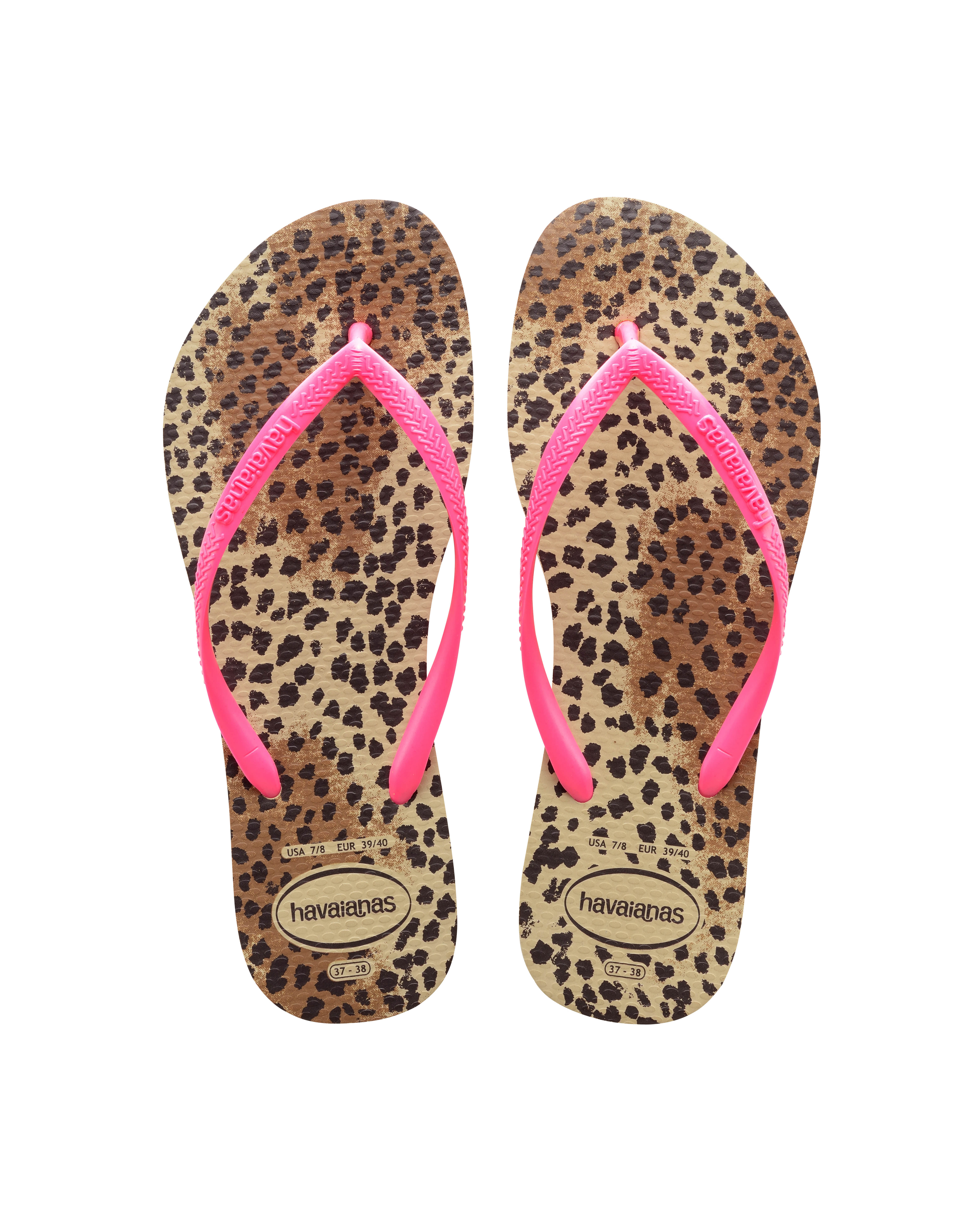 Havaianas Slim Animals con stampa animaler e fascetta fucsia