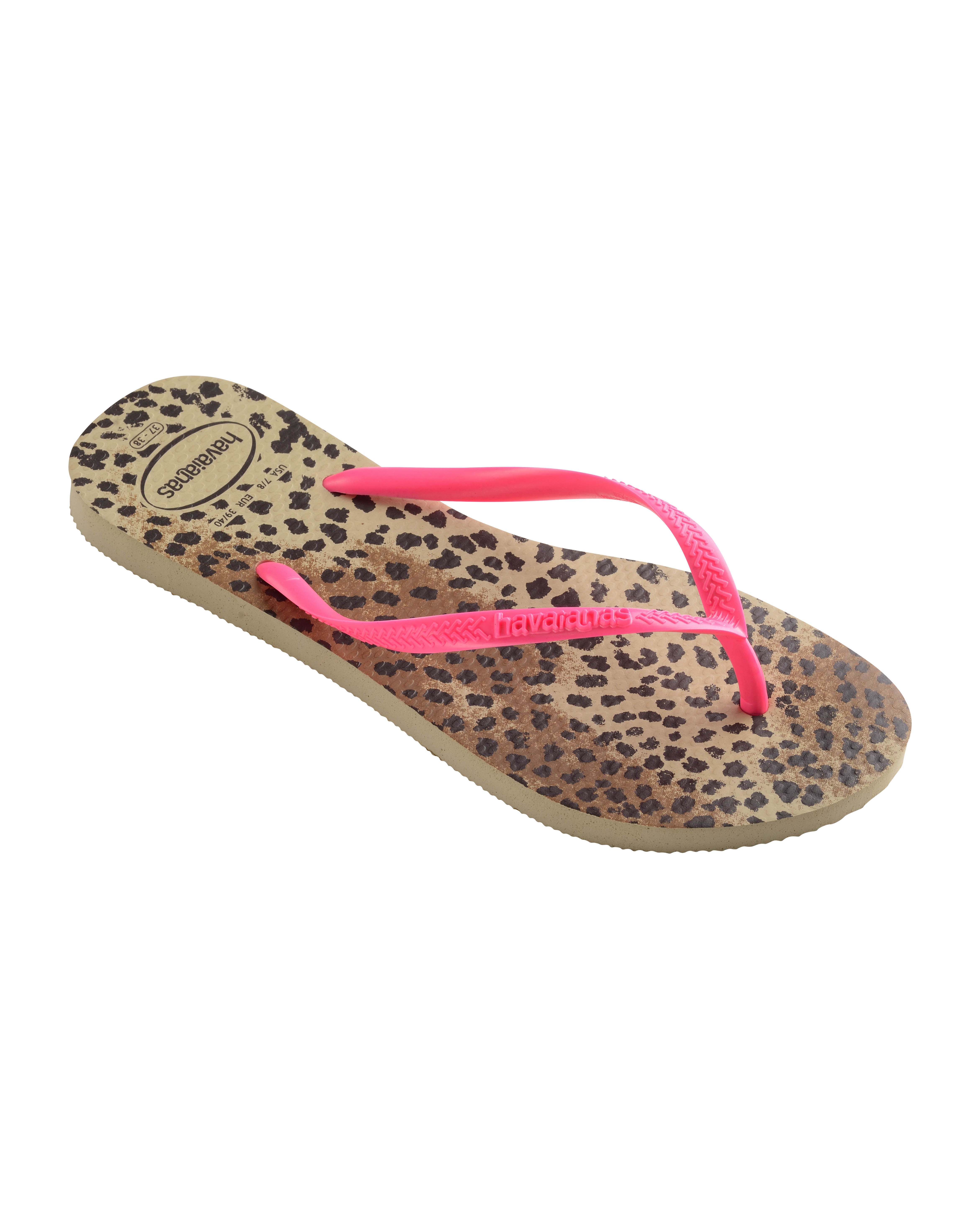 Havaianas Slim Animals con stampa animaler e fascetta fucsia image