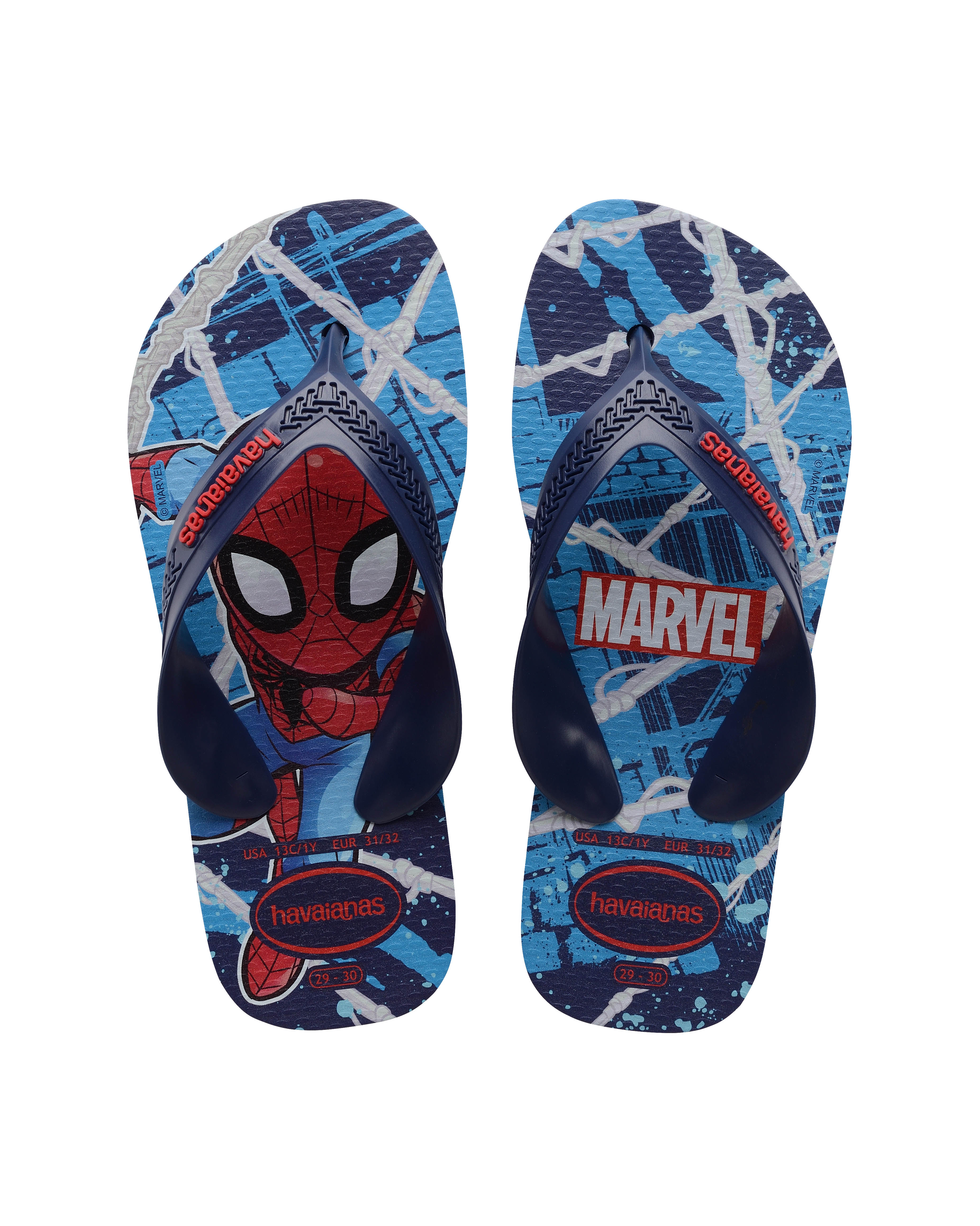 Havaianas Kids Max Marvel azzurra con stampa Spider-man