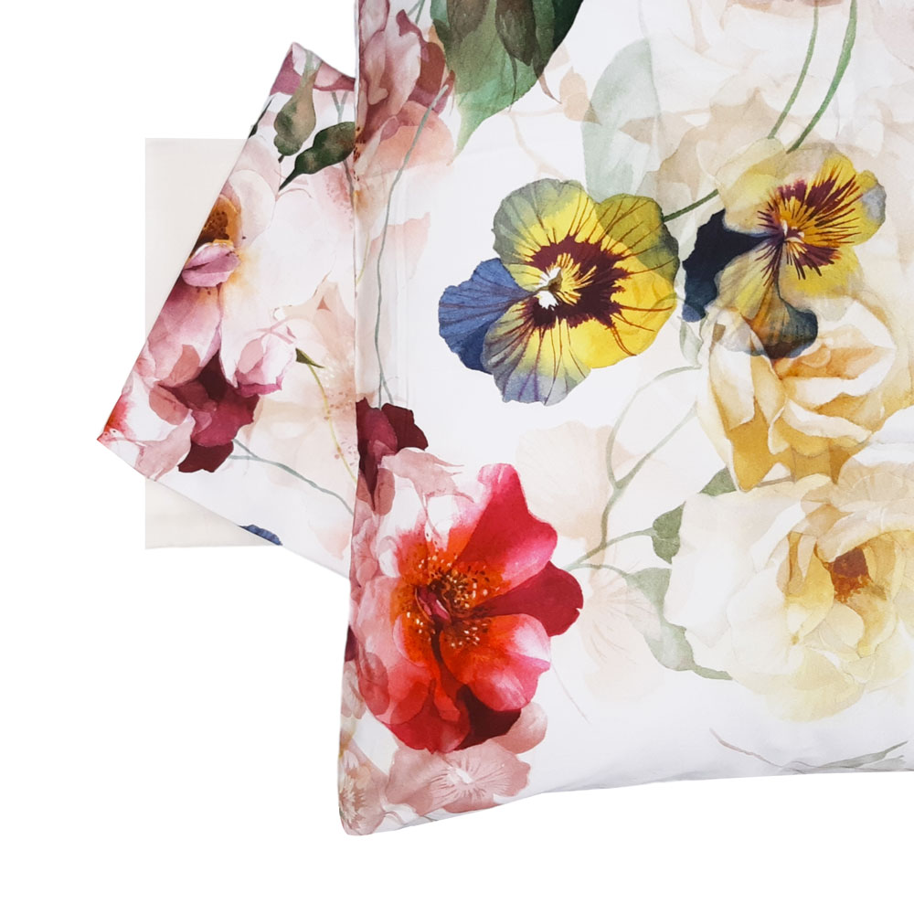 Sheetsbedspread Double MIRABELLO Bloom Cascade white