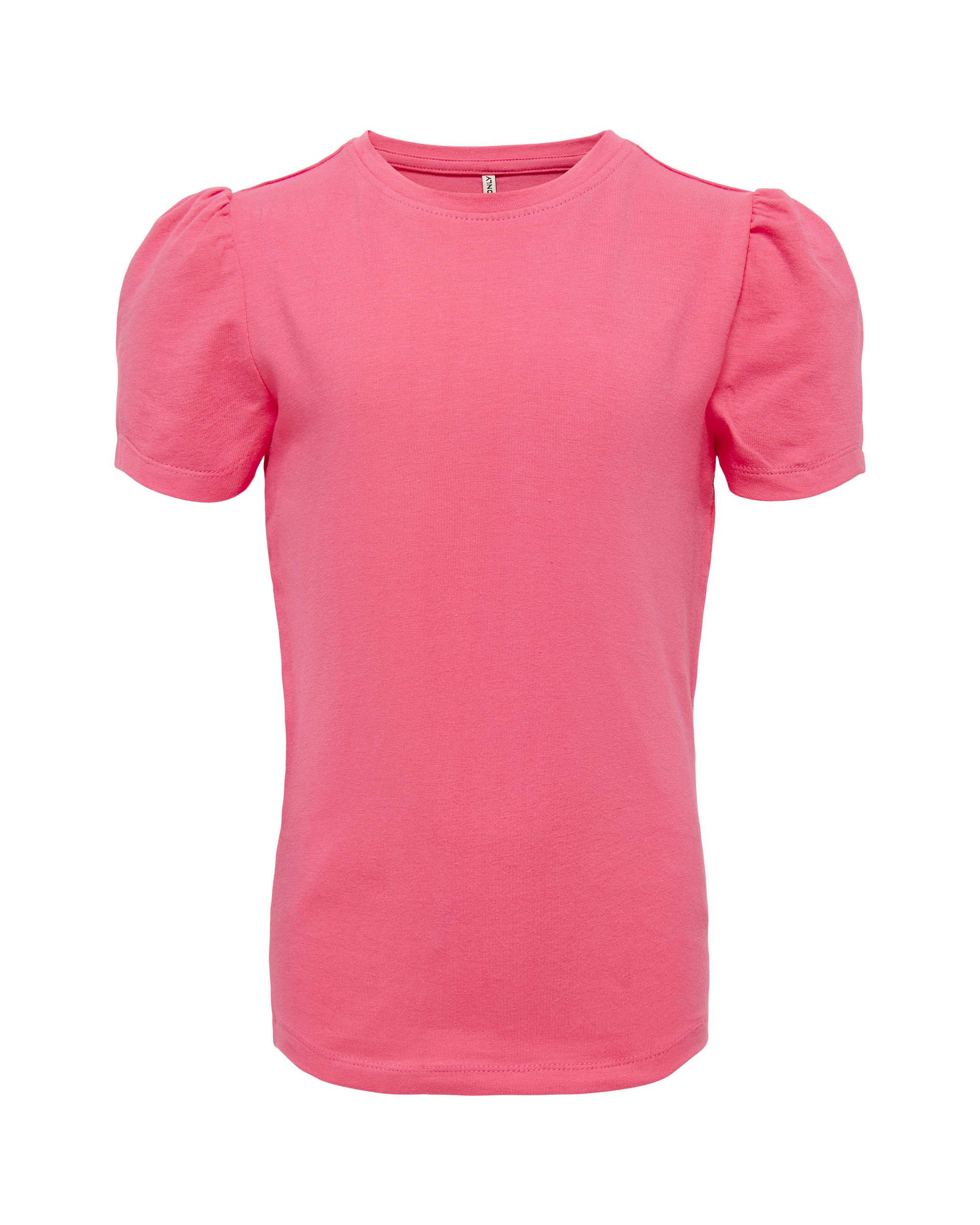 T-shirt fucsia in cotone stretch con maniche corte a sbuffo 8-14 anni