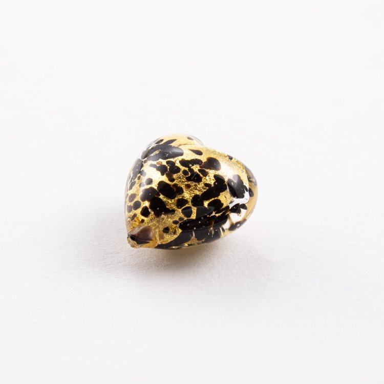 Perla Di Fascino In Vetro Di Murano Con Coriandoli Multicolori E Oro - Autentico Artigianato Italiano