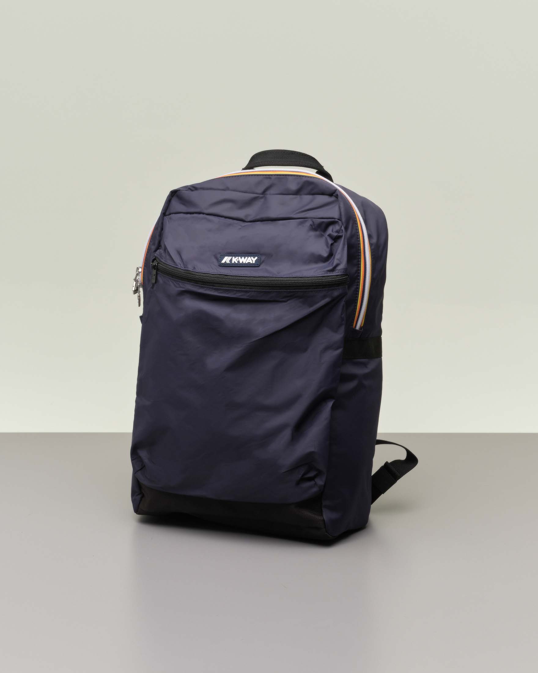 Zainetto K-way Laon blu in nylon con tasca esterna