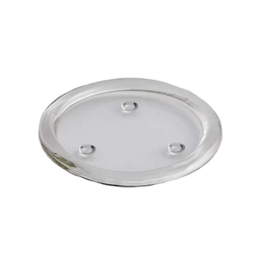 Portacandela in Vetro Rotondo con 3 Piedini d.14 Edg