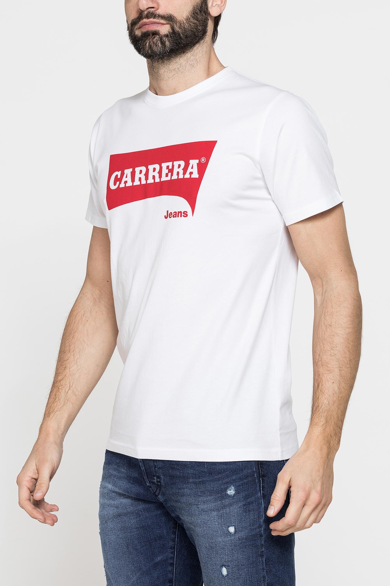 Carrera Jeans t-shirt uomo bianca denim in cotone con stampa