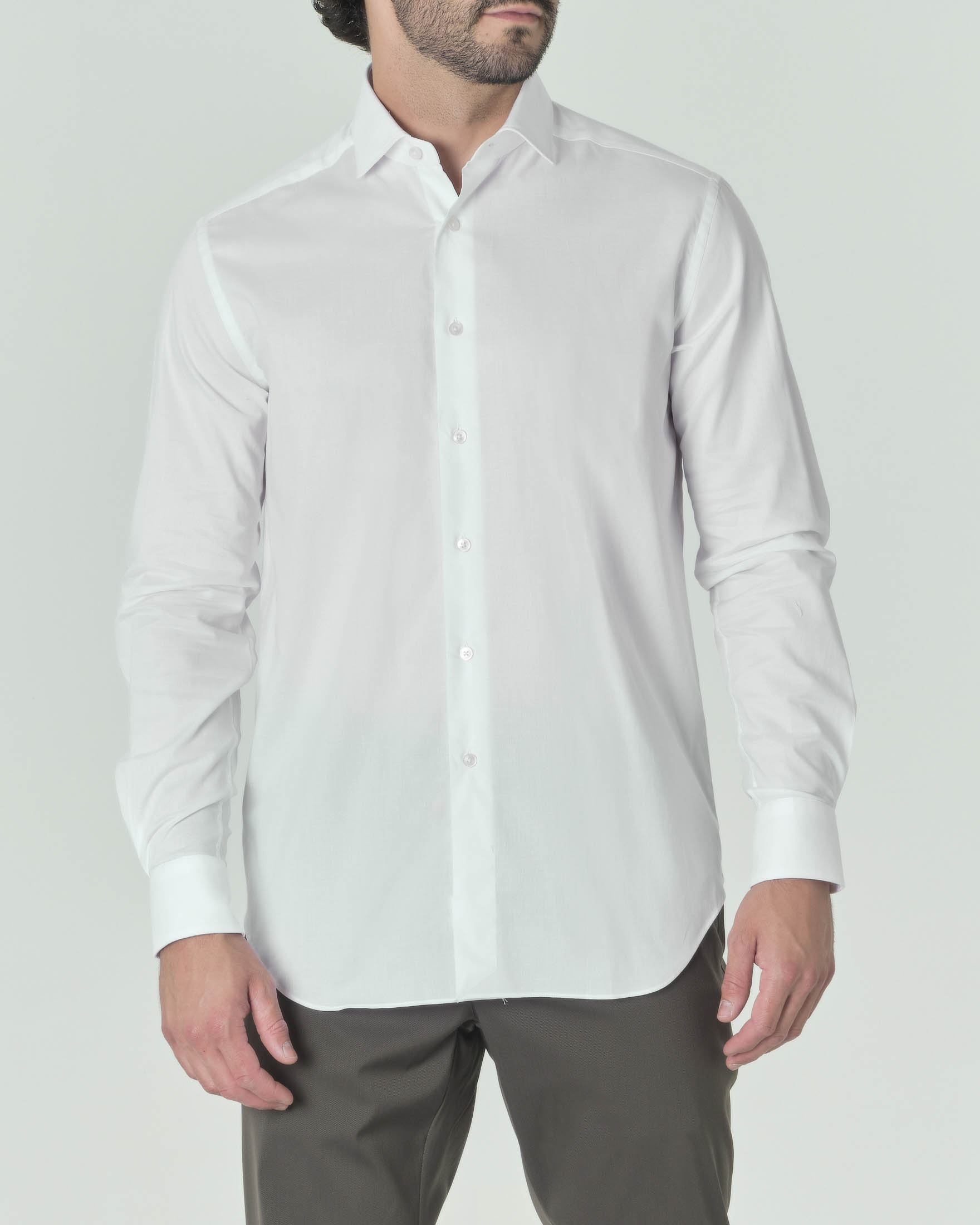 Camicia oversize collo classico in cotone | Bianco