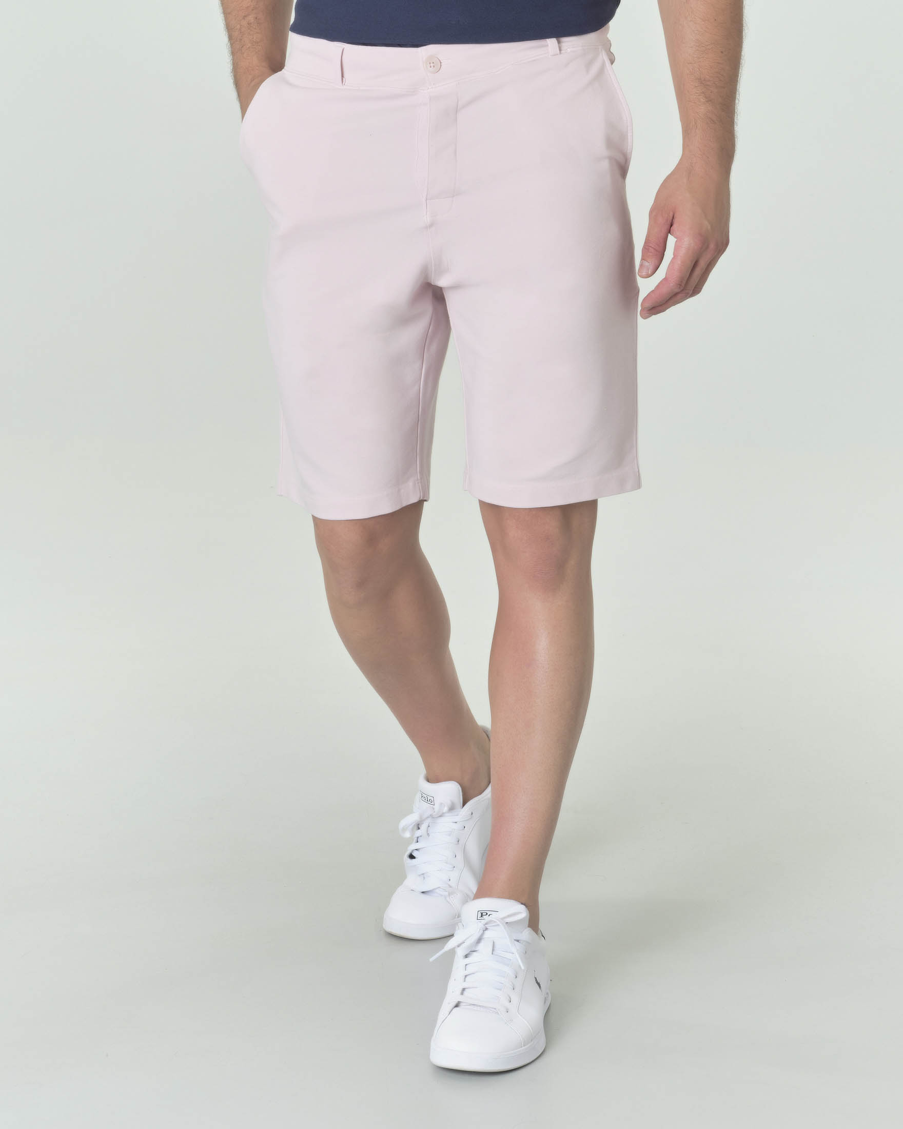 Bermuda chino rosa in felpa di pima cotton stretch
