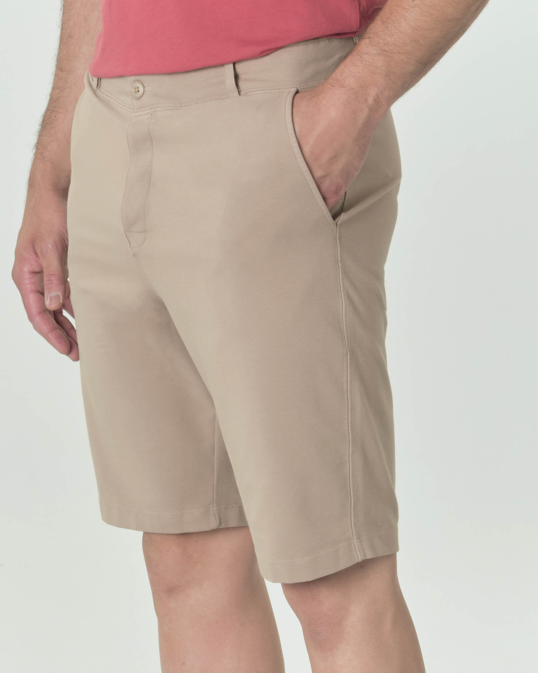 Bermuda chino color cammello in felpa di pima cotton stretch image