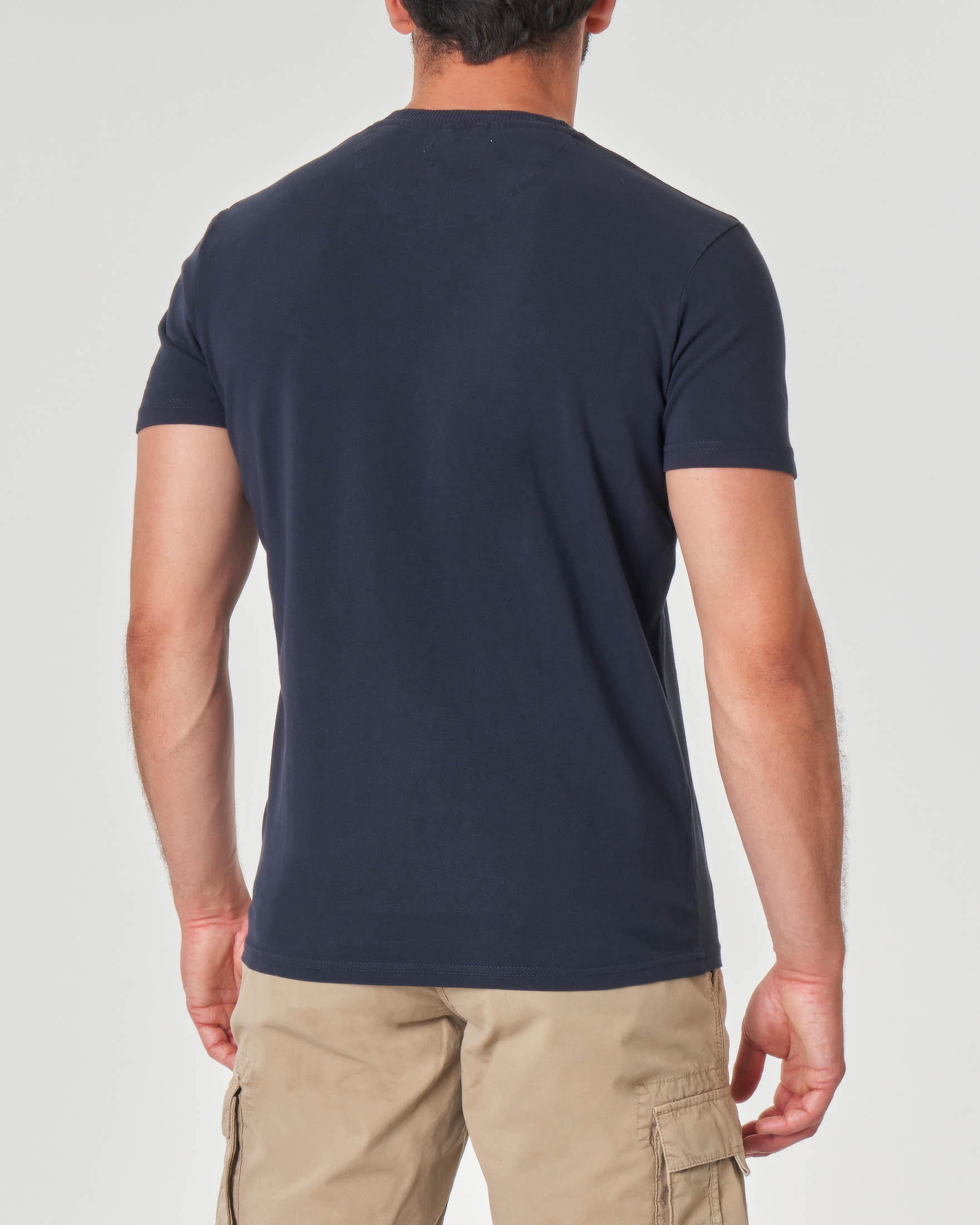 JP 1880 T-Shirt con Ricami, Estate, Blu, XL Uomo
