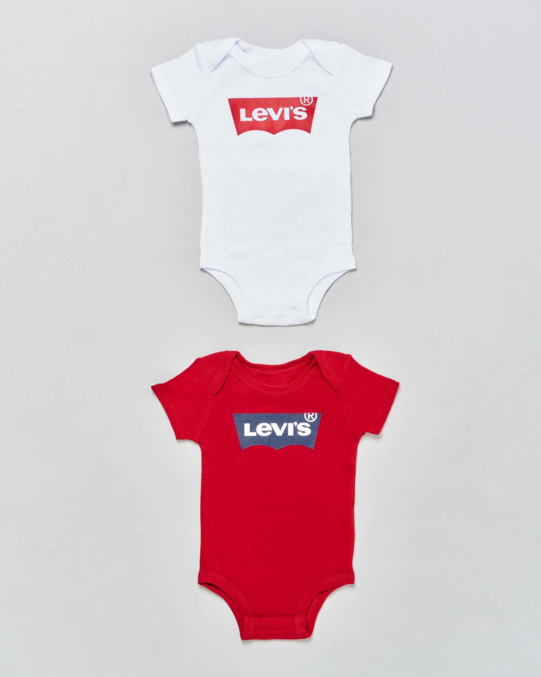 Set doppio body rosso con logo blu e bianco con logo rosso