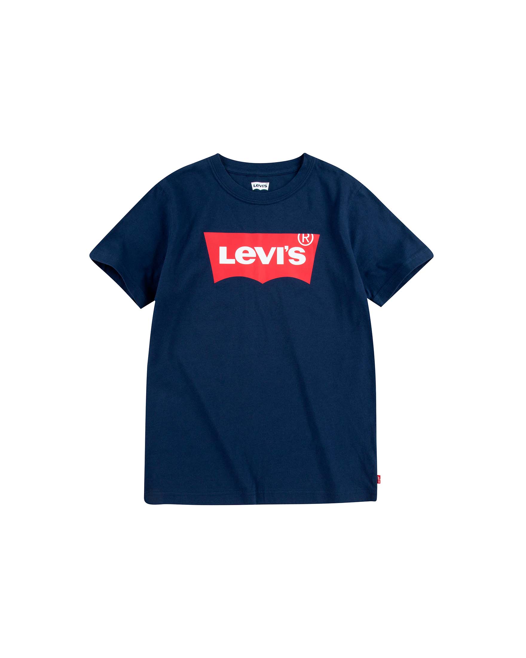 T-shirt Levi's blu mezza manica con logo batwing rosso 