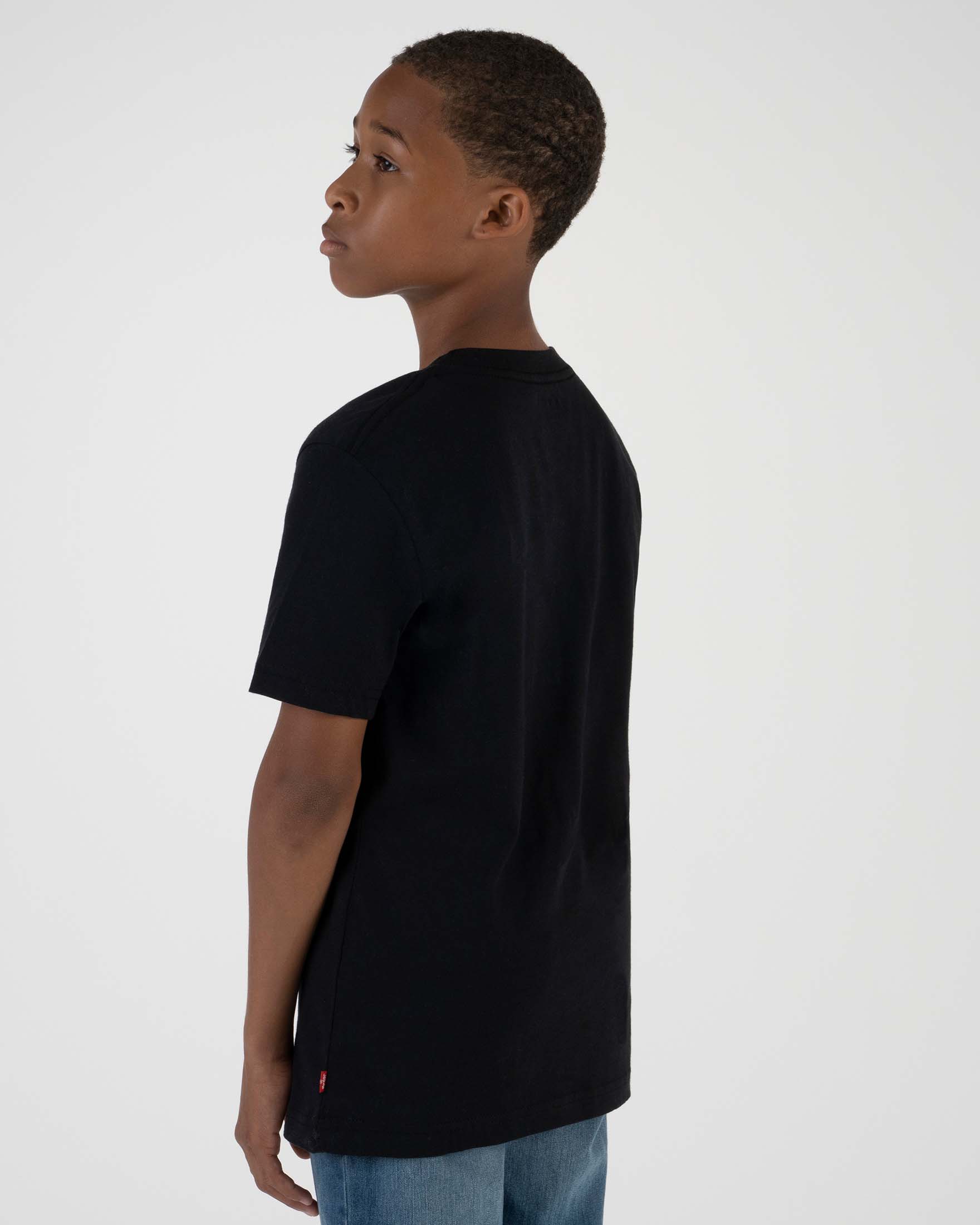 T-shirt Levi's nera mezza manica con logo heroel tricolore 