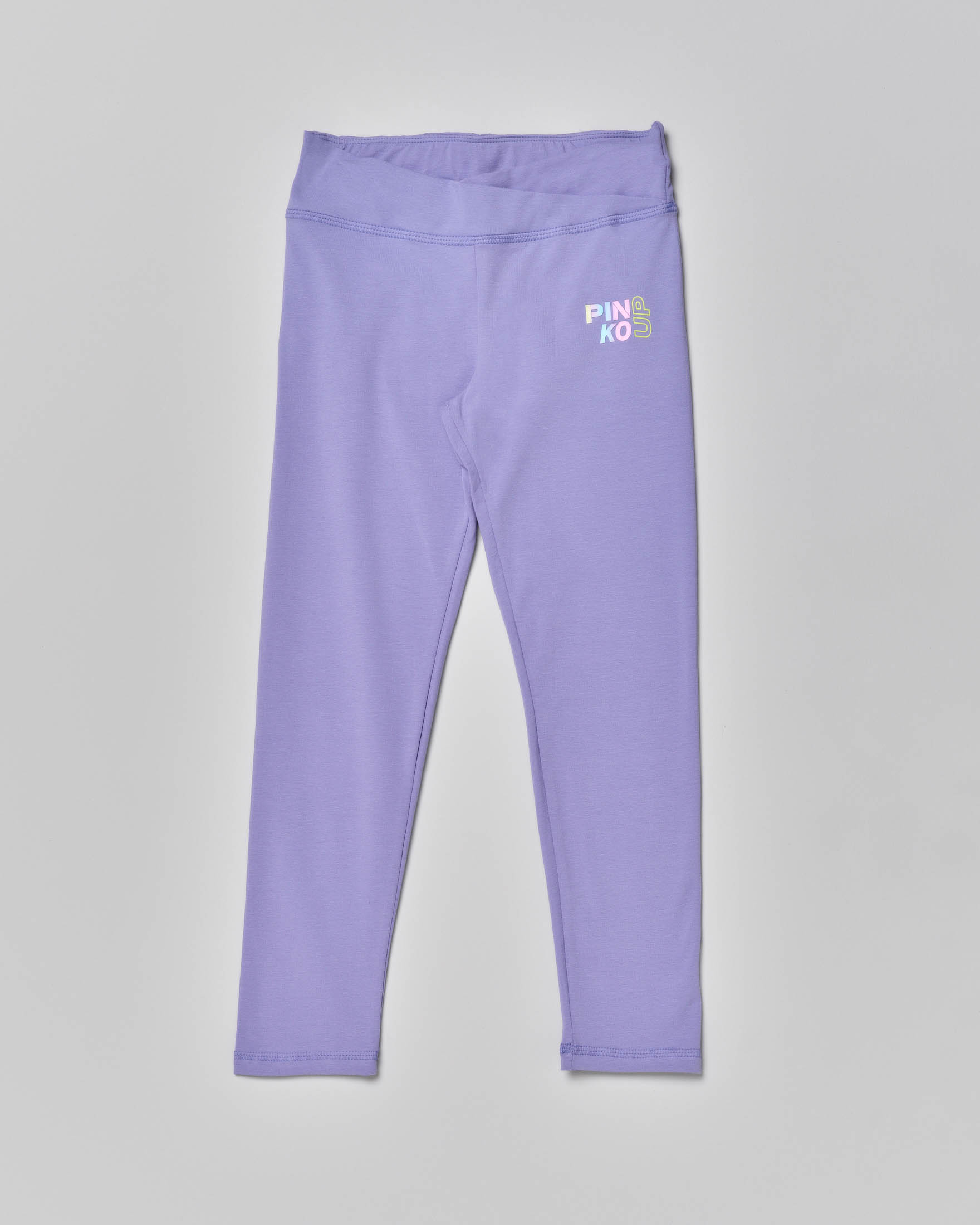 Leggins color glicine in cotone con logo multicolor S-XL