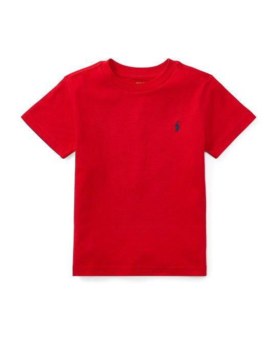 T-shirt Polo rossa mezza manica con logo pony blu ricamato
