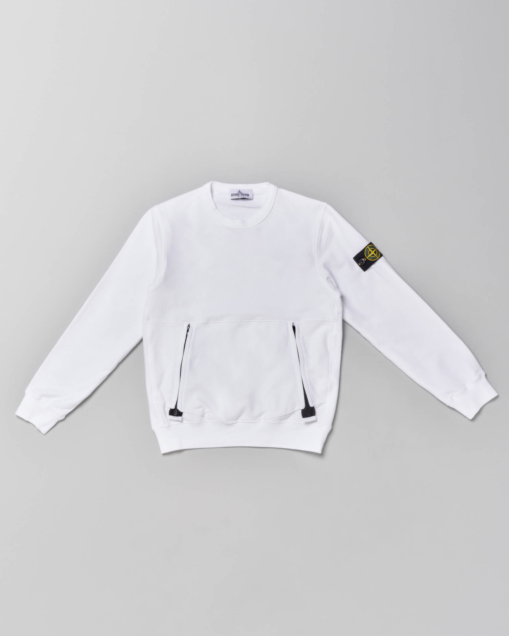 Felpa bianca cheap stone island