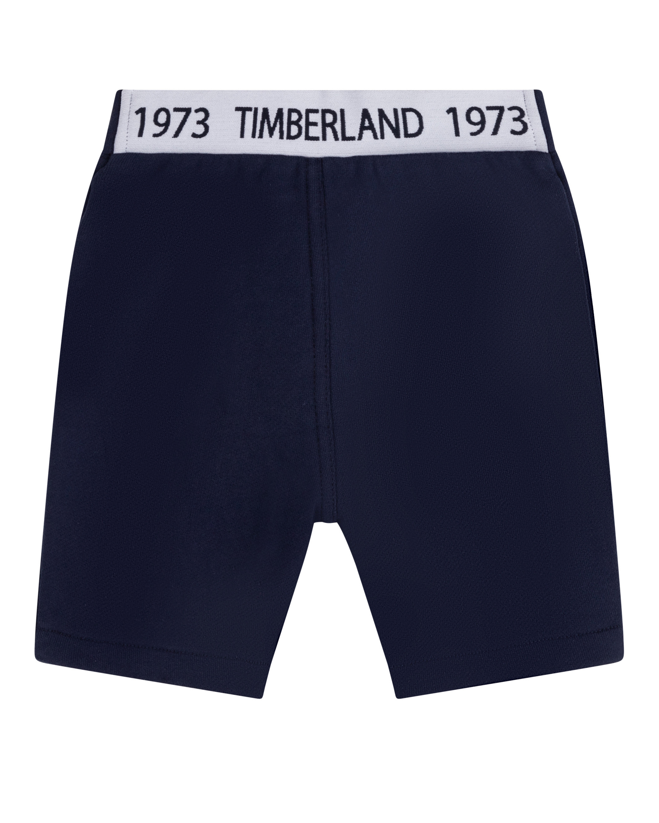 Bermuda in felpa di cotone blu con elastico grigio porta logo sul retro 6-12 mesi image