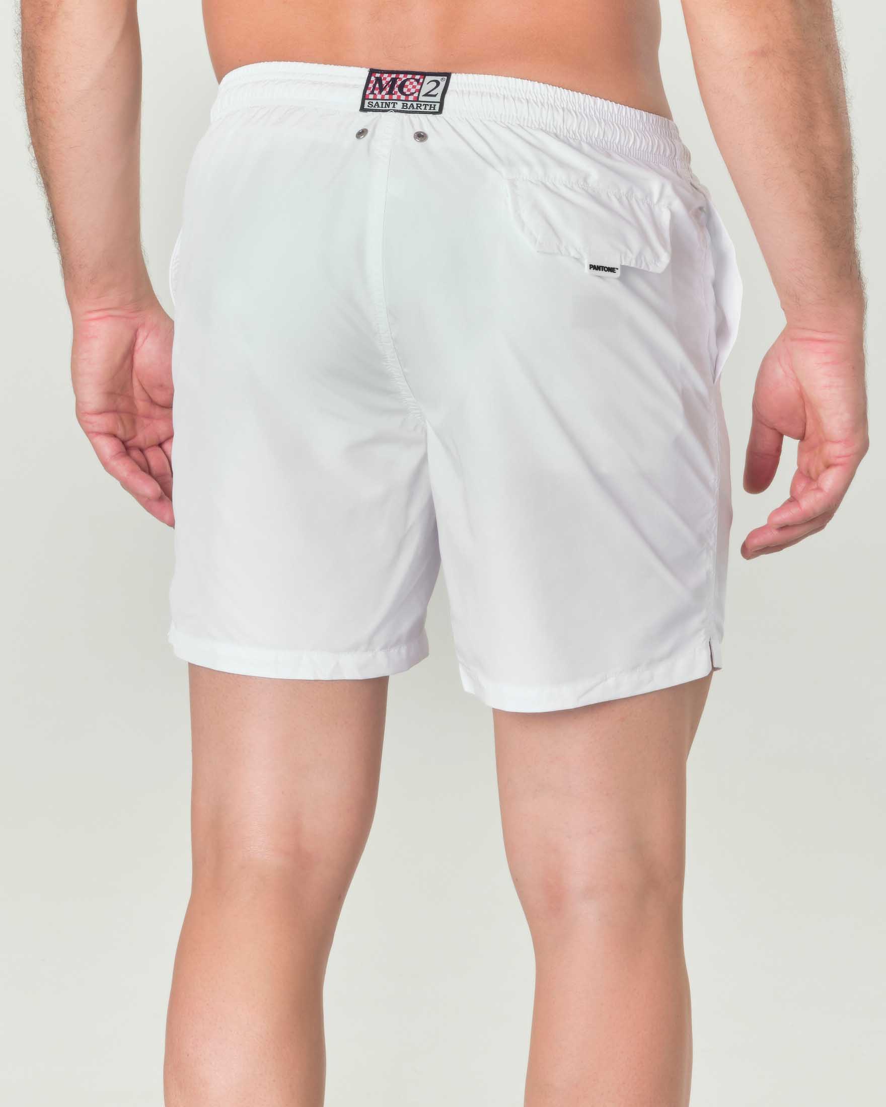 Boxer mare Pantone MC2 Saint Barth bianco tinta unita