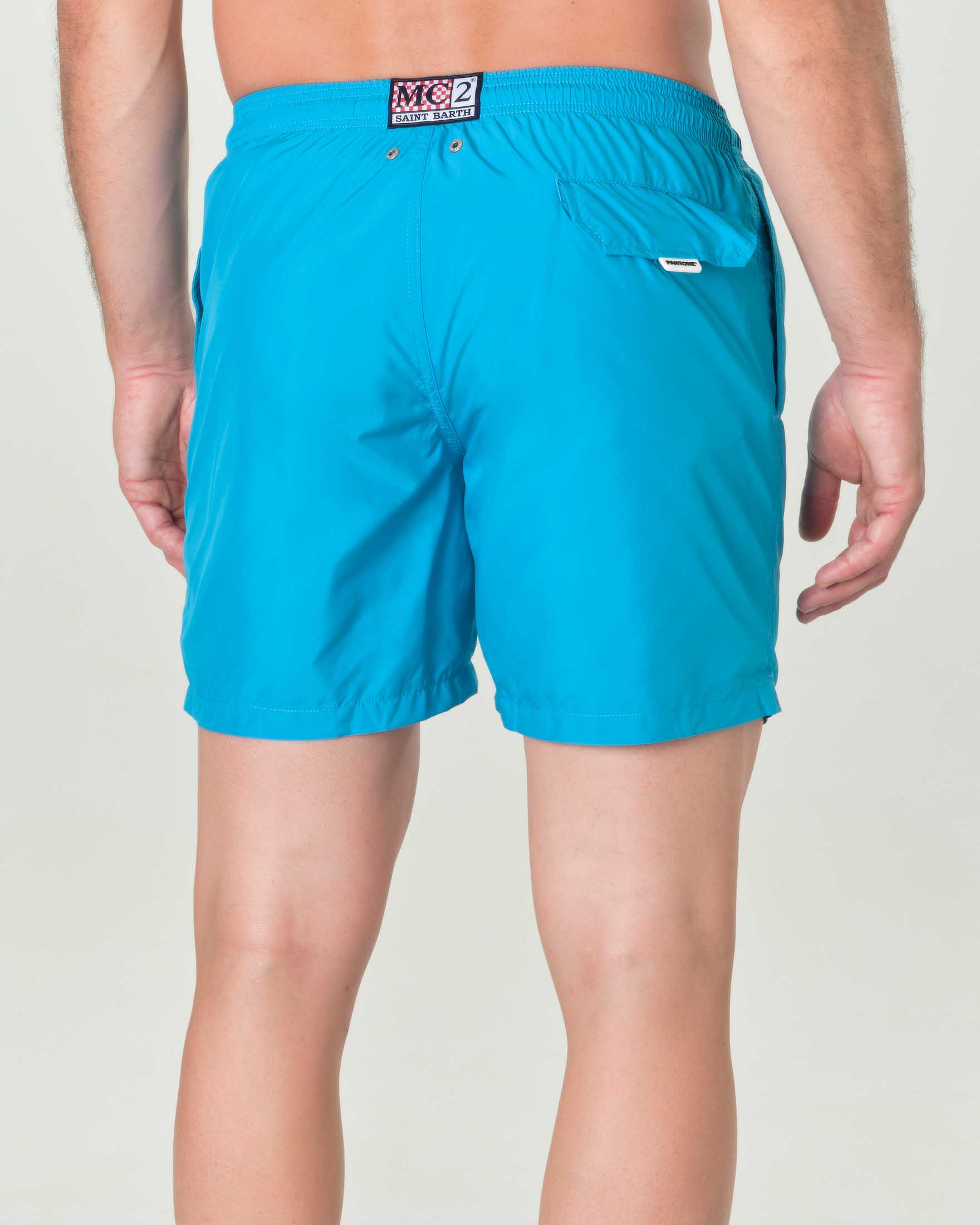 Boxer mare Pantone MC2 Saint Barth celeste tinta unita