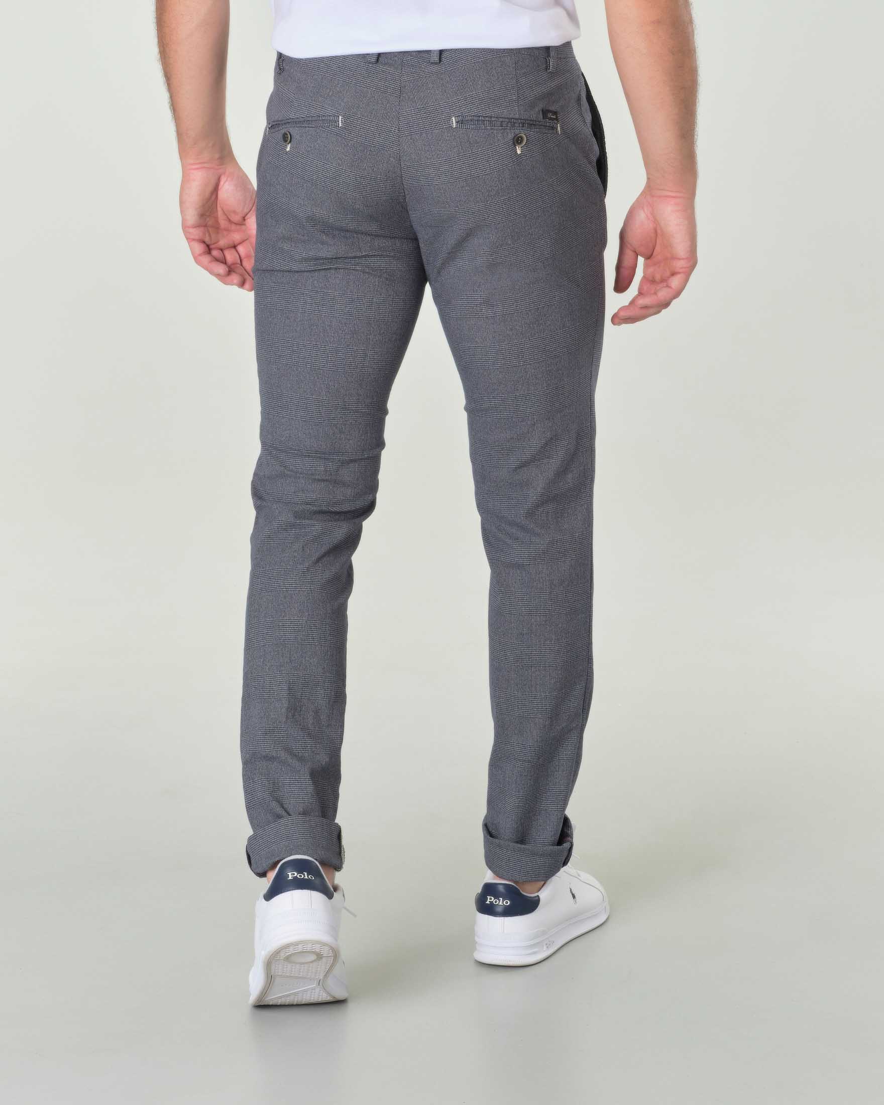 Pantaloni Chino Regular Fit Classici In Cotone Stretch Grigio