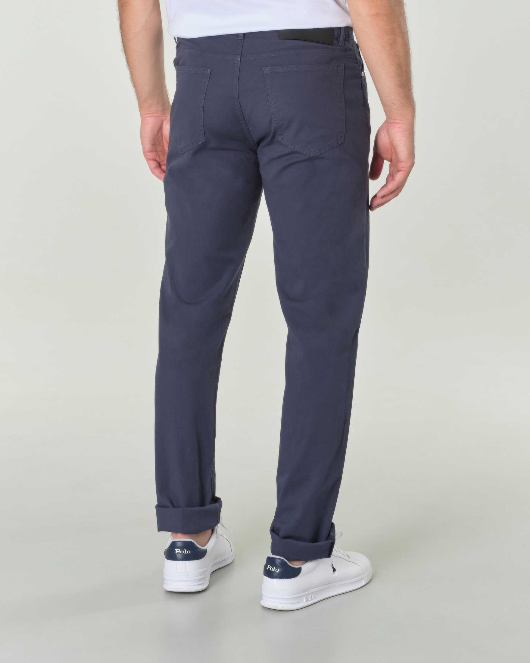 Pantaloni cinque tasche blu 370 slim fit in cotone stretch