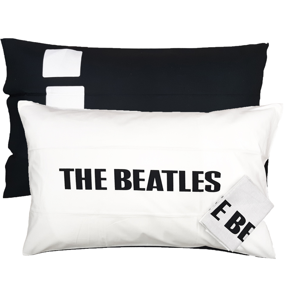 Pair of loose pillowcases in cotton 50x80 The Beatles