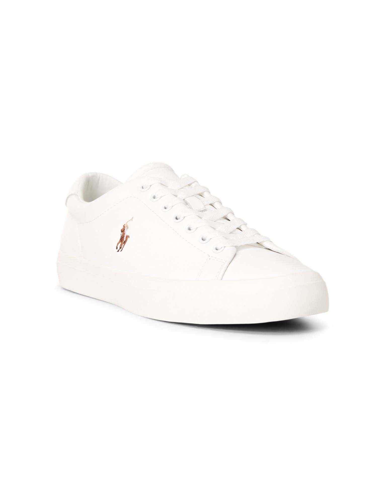 Sneakers Longwood bianche in pelle con logo ricamato sul lato esterno image