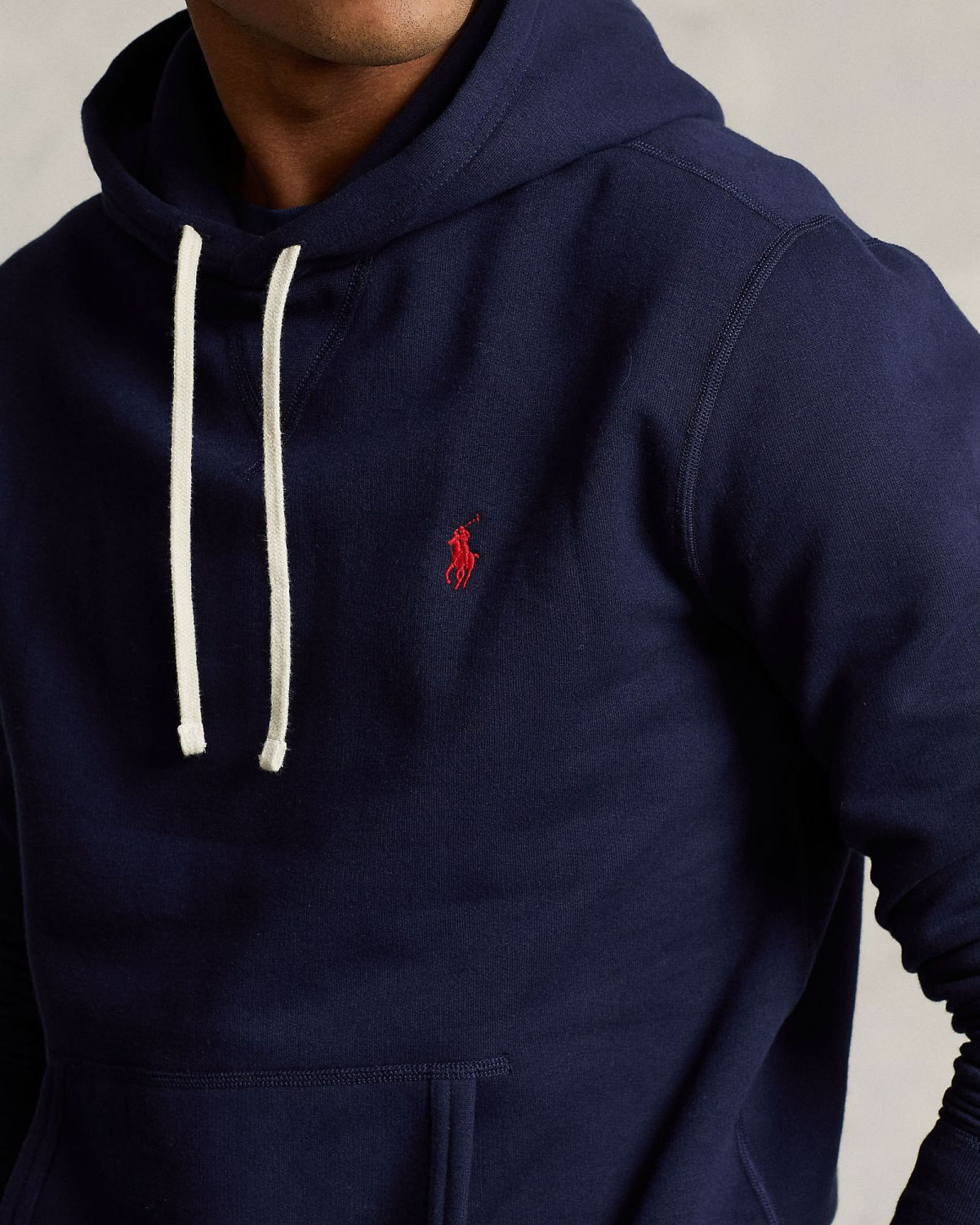 Felpa Polo Ralph Lauren blu in cotone con cappuccio e logo pony ricamato sul petto image