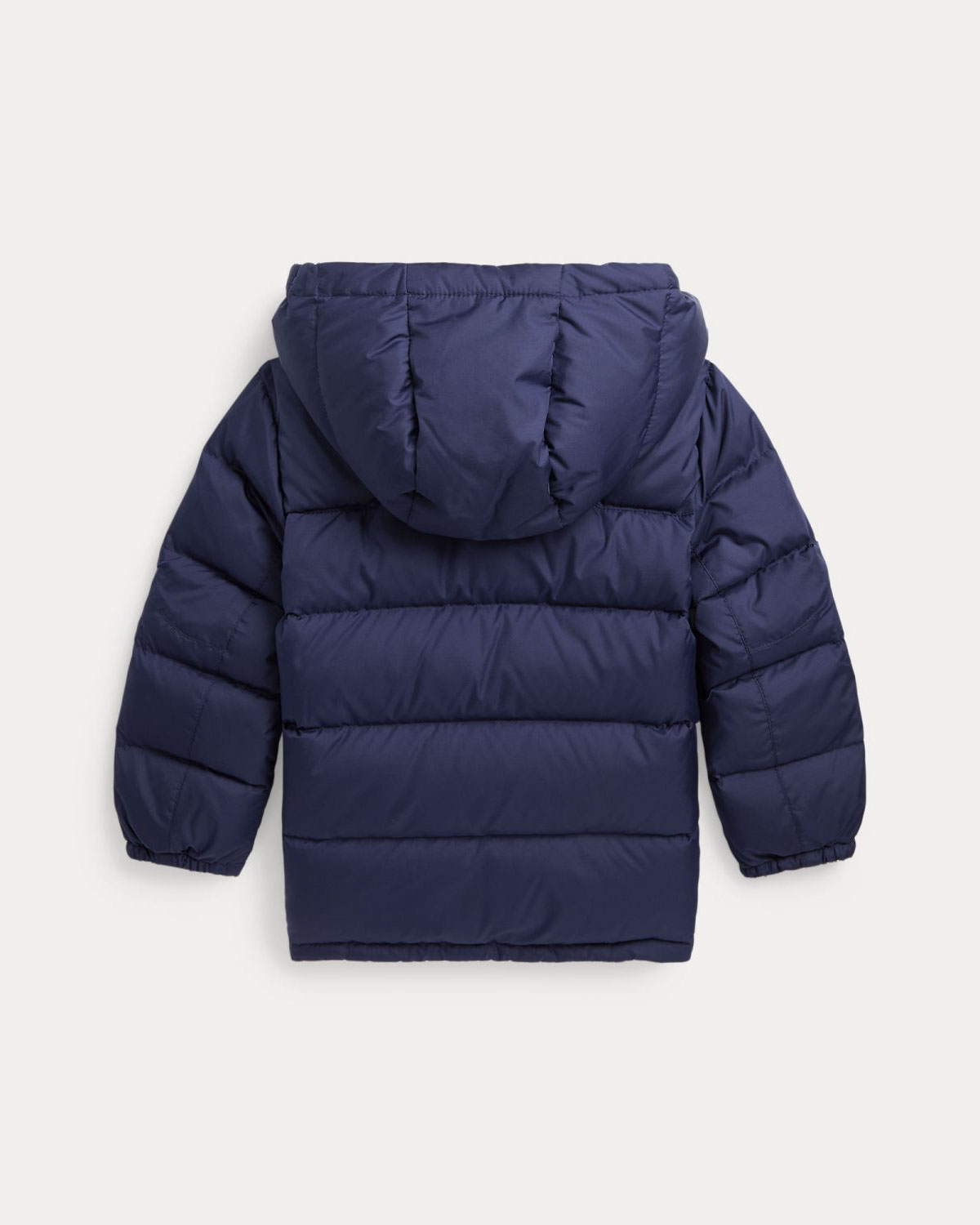 Piumino Polo Ralph Lauren blu con cappuccio staccabile e logo pony rosso  image