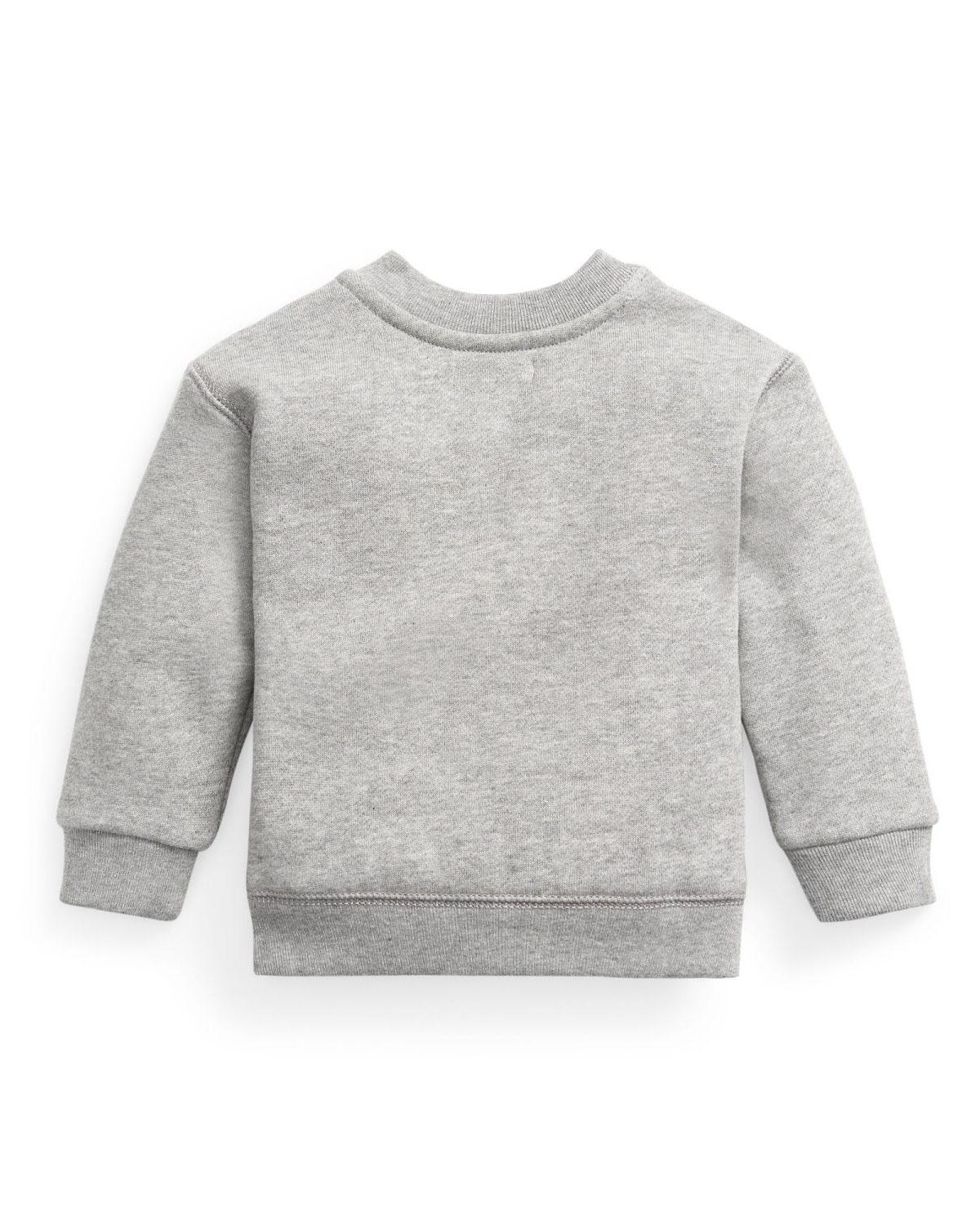 Felpa Polo Ralph Lauren grigia girocollo con logo pony blu  image