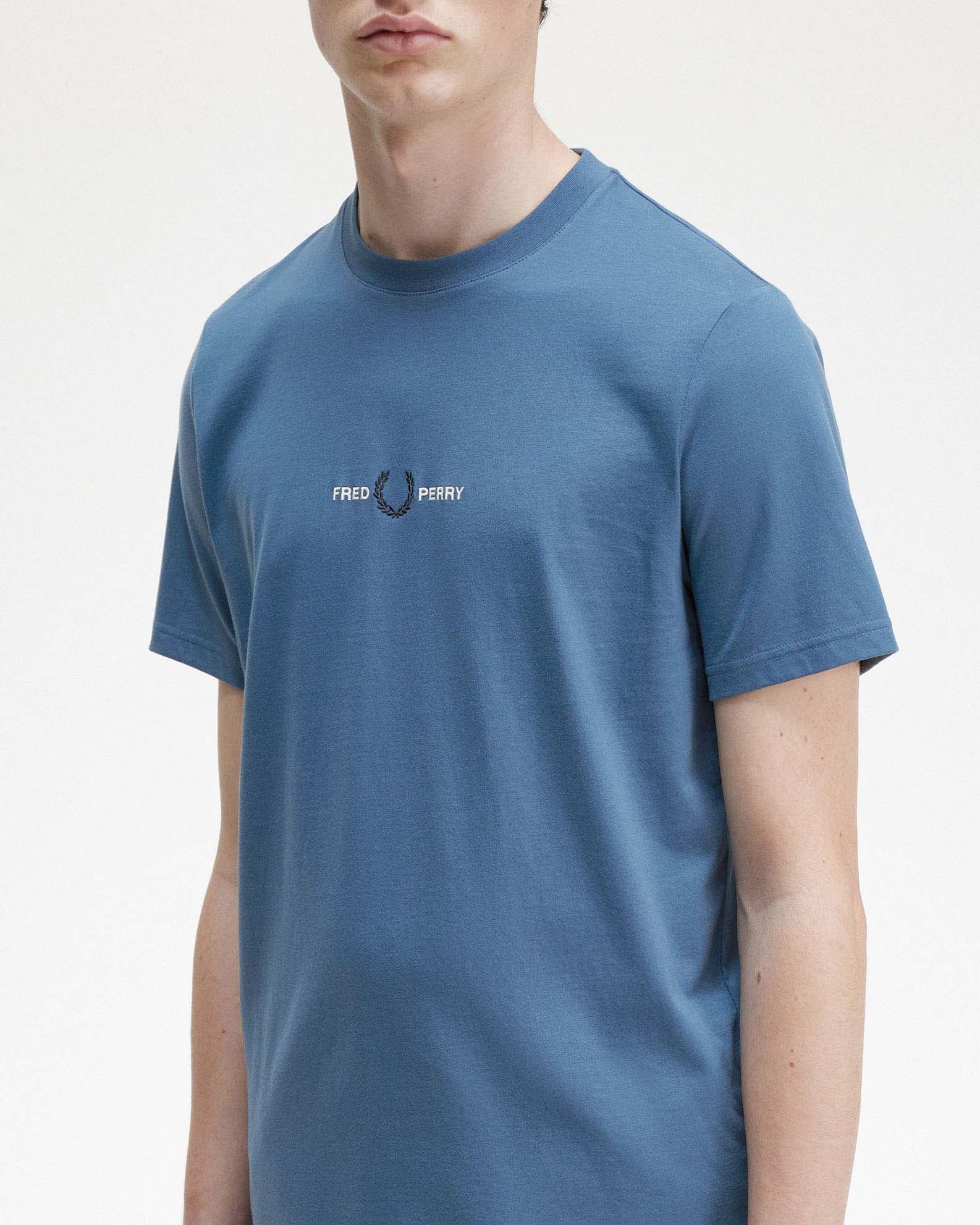 T-shirt avio mezza manica con logo ricamato centrale sul petto image