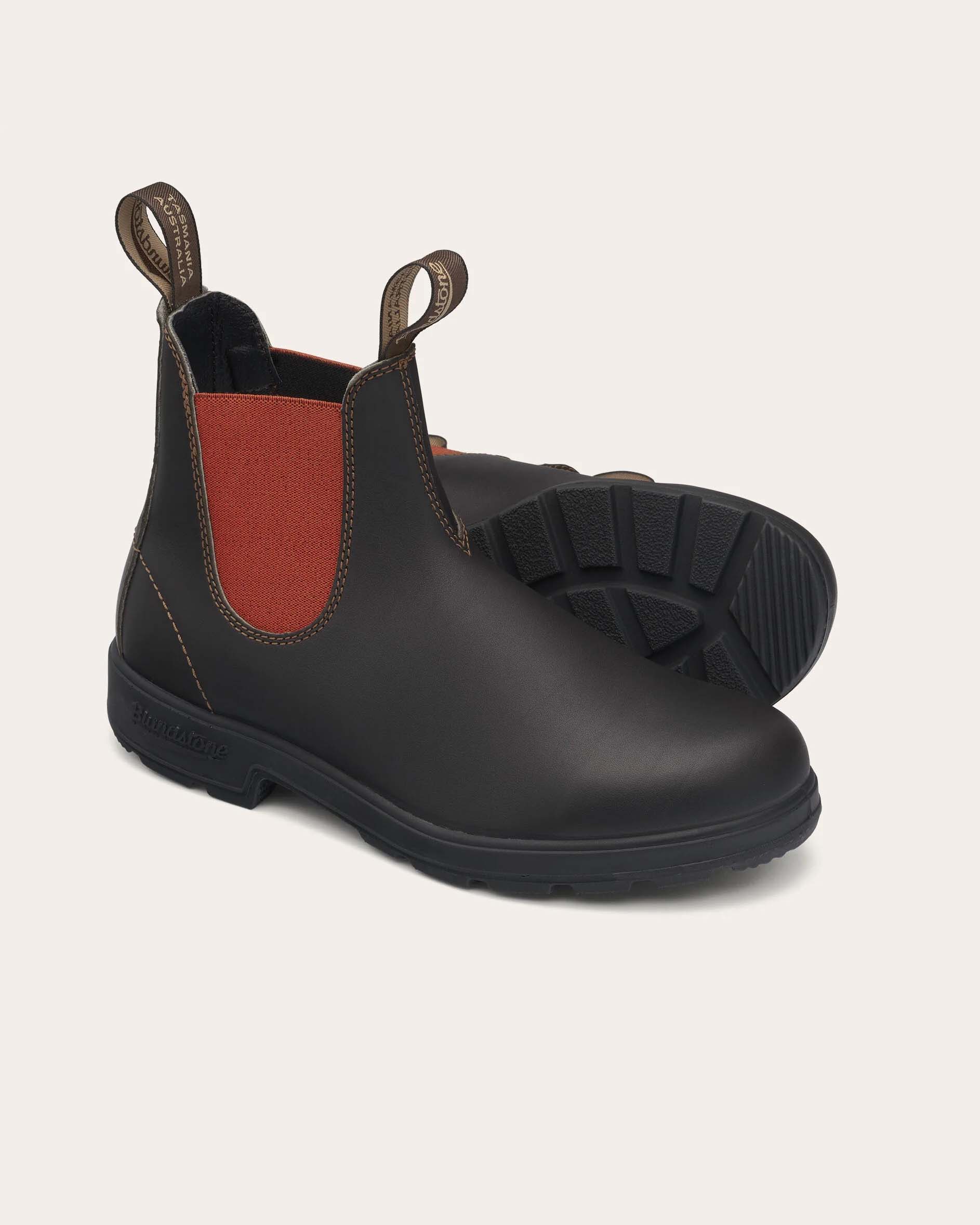 Blundstone testa di moro scuro 1918 in pelle liscia con elastico color coccio