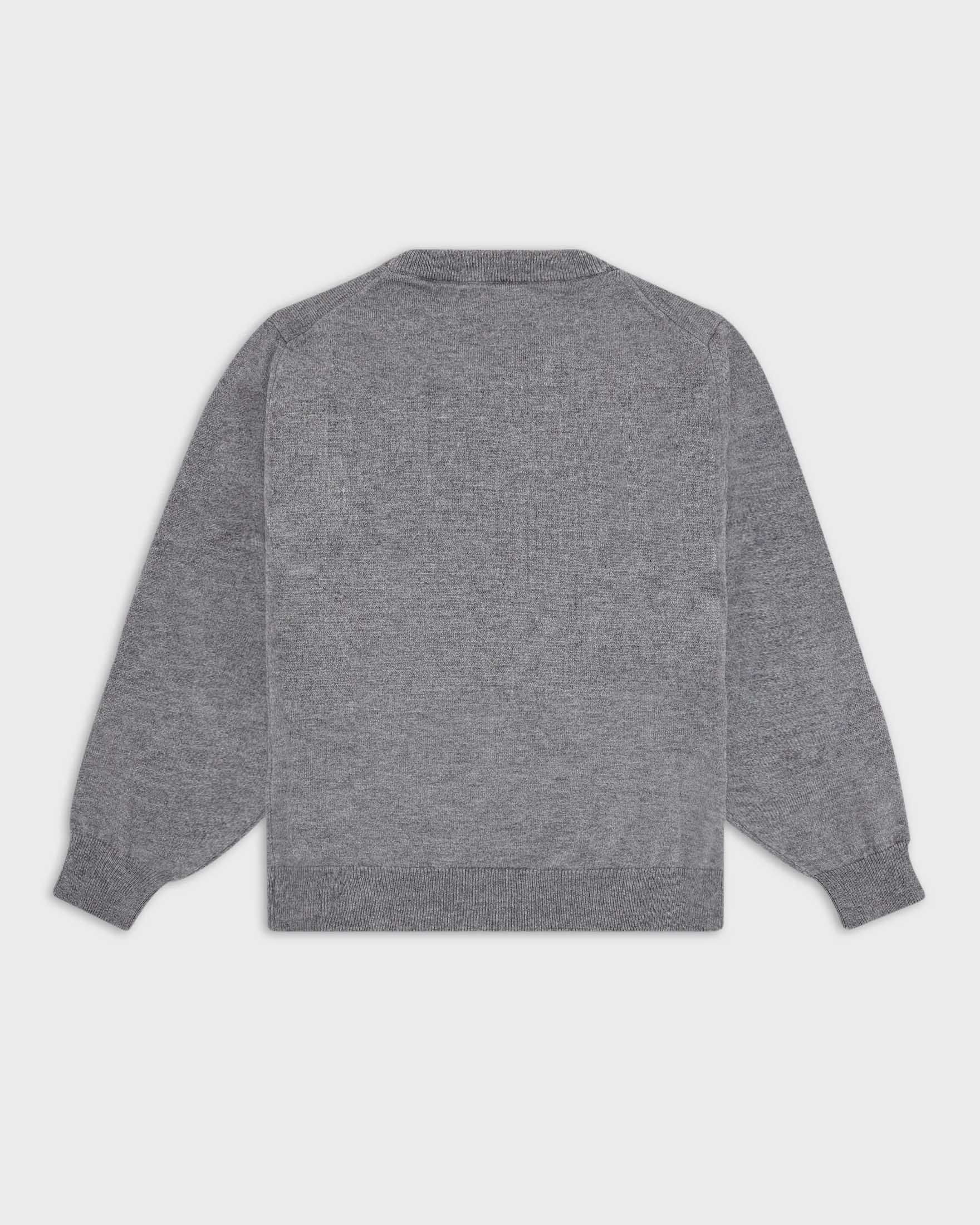 Maglioncino grigio girocollo Emporio Armani Junior in misto lana e cotone 