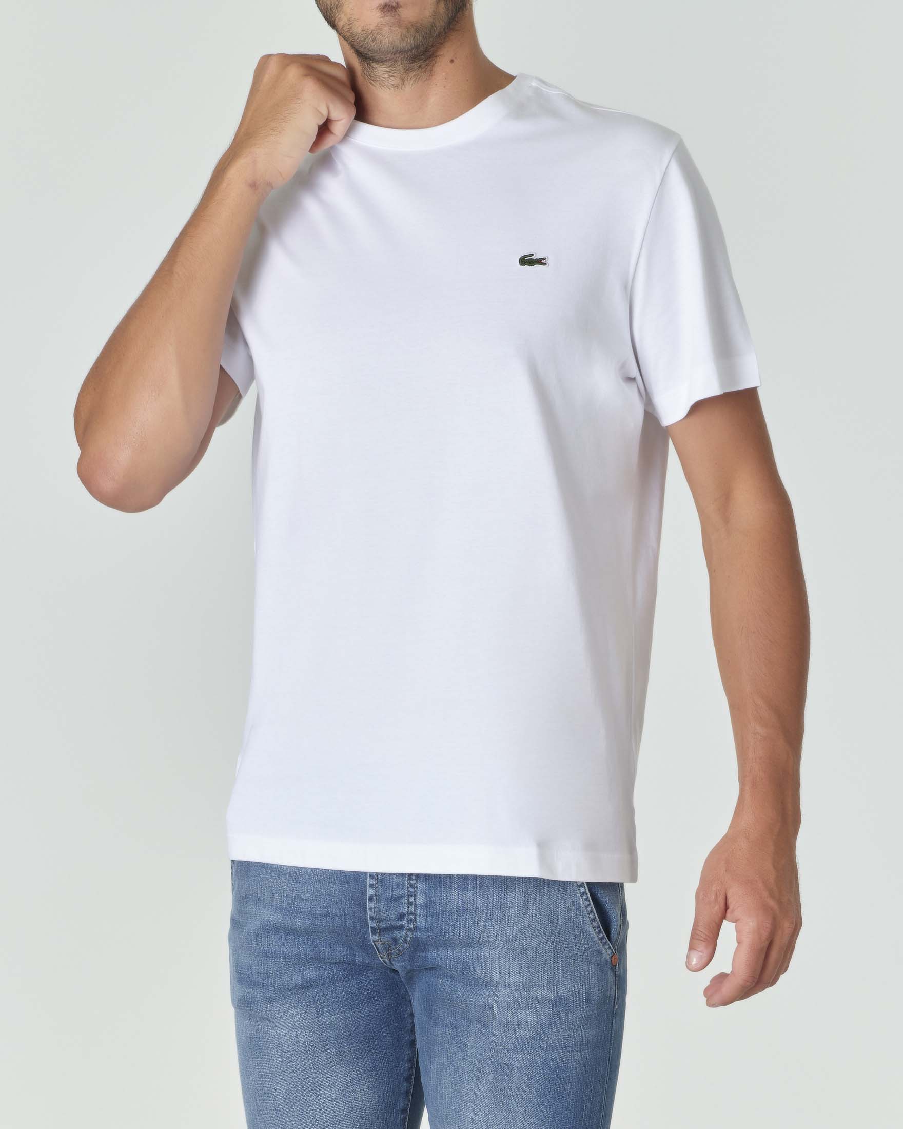 T shirt bianca on sale lacoste