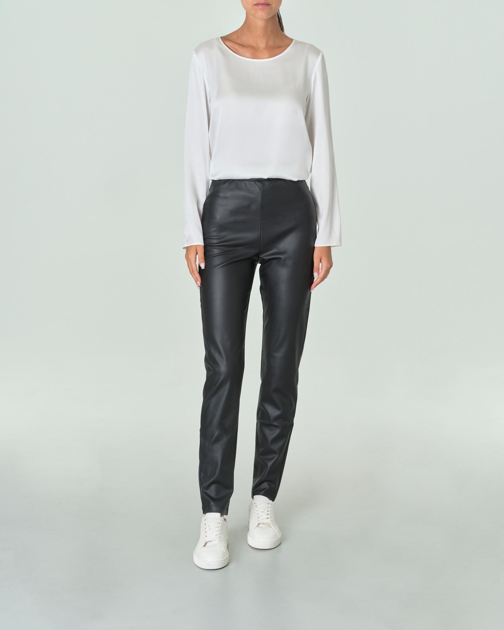 Pantaloni in similpelle neri vestibilità slim