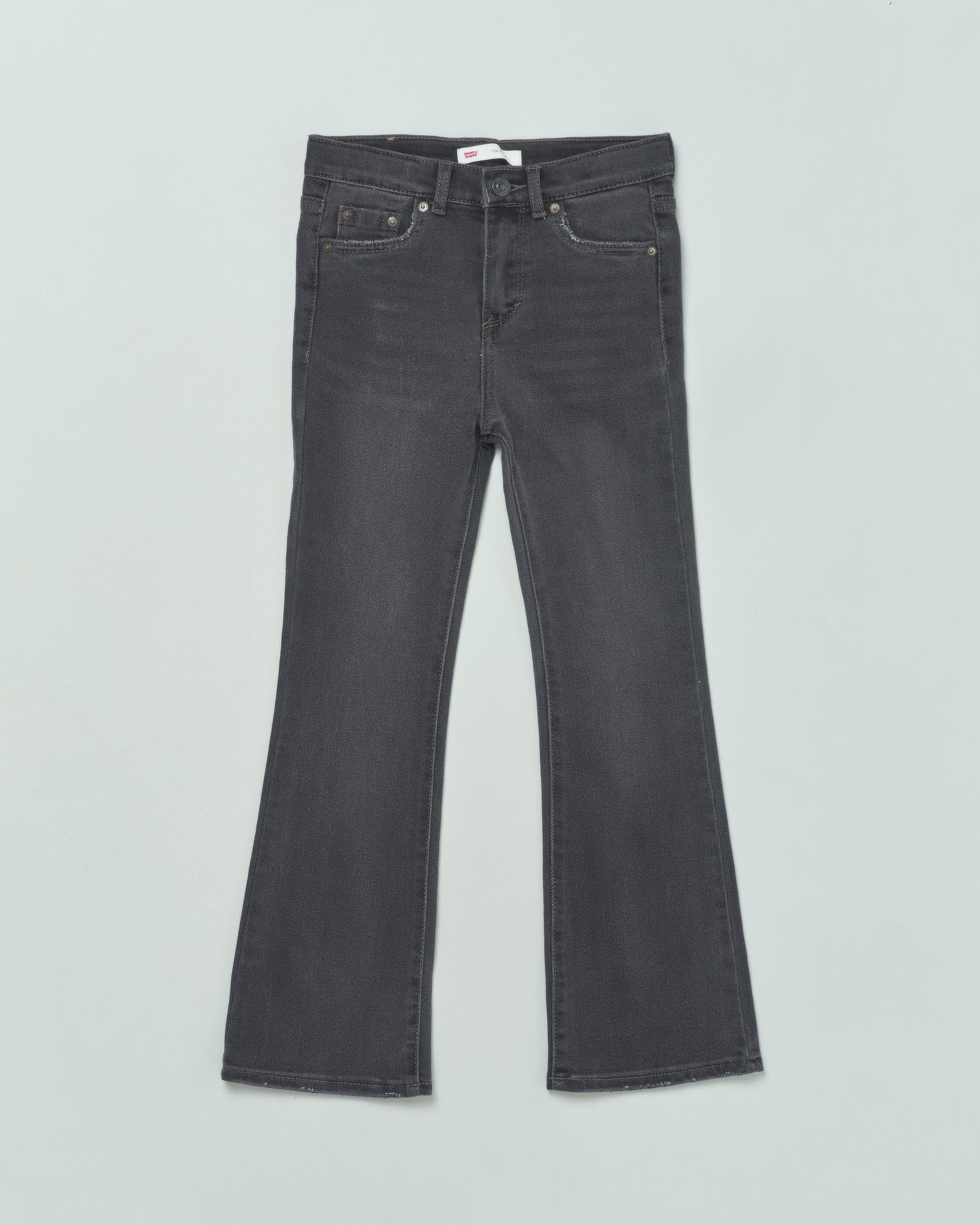 Jeans nero a zampa con baffature 