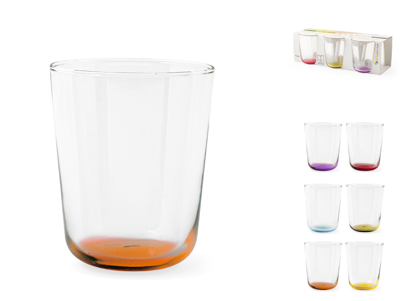Pasabache Set Di 6 Bicchieri In Vetro Goffrato, Capacità 20 Cl, Trasparenti, Eleganti