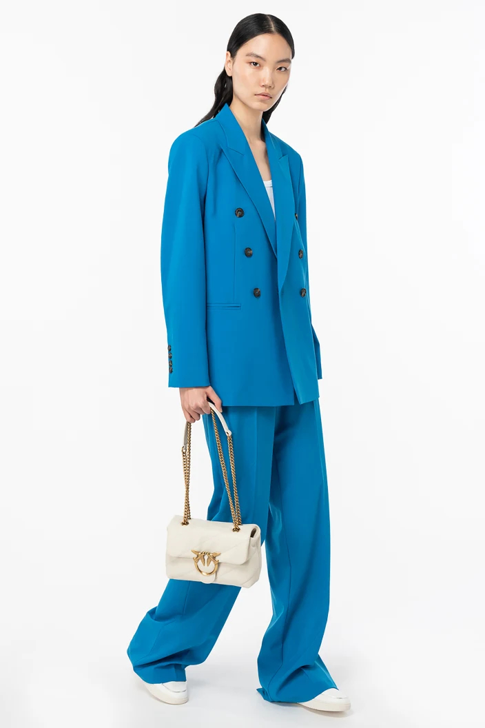 Mini Love Bag Puff avorio in nappa con motivo matelassè obliquo e fibbi argento Love Birds