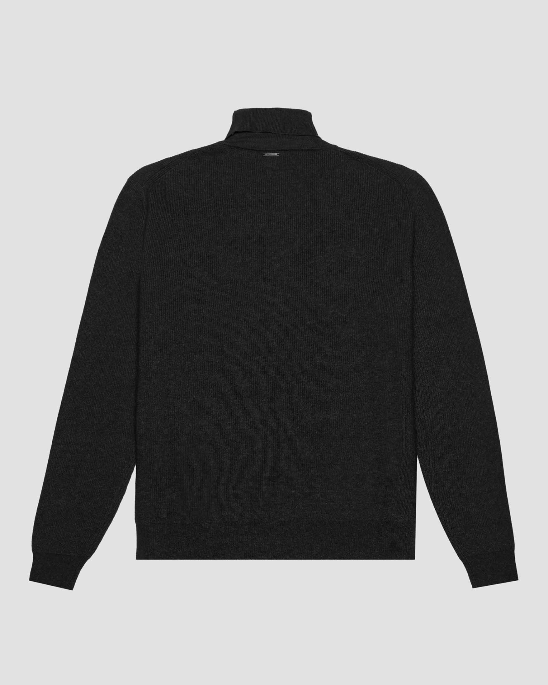 Dolcevita nero in misto cotone e lana stretch image