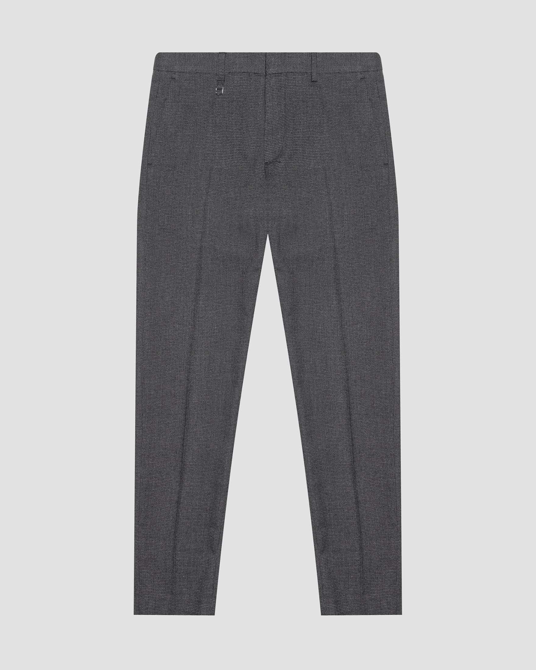 Pantalone grigio in tessuto micro armatura di viscosa stretch