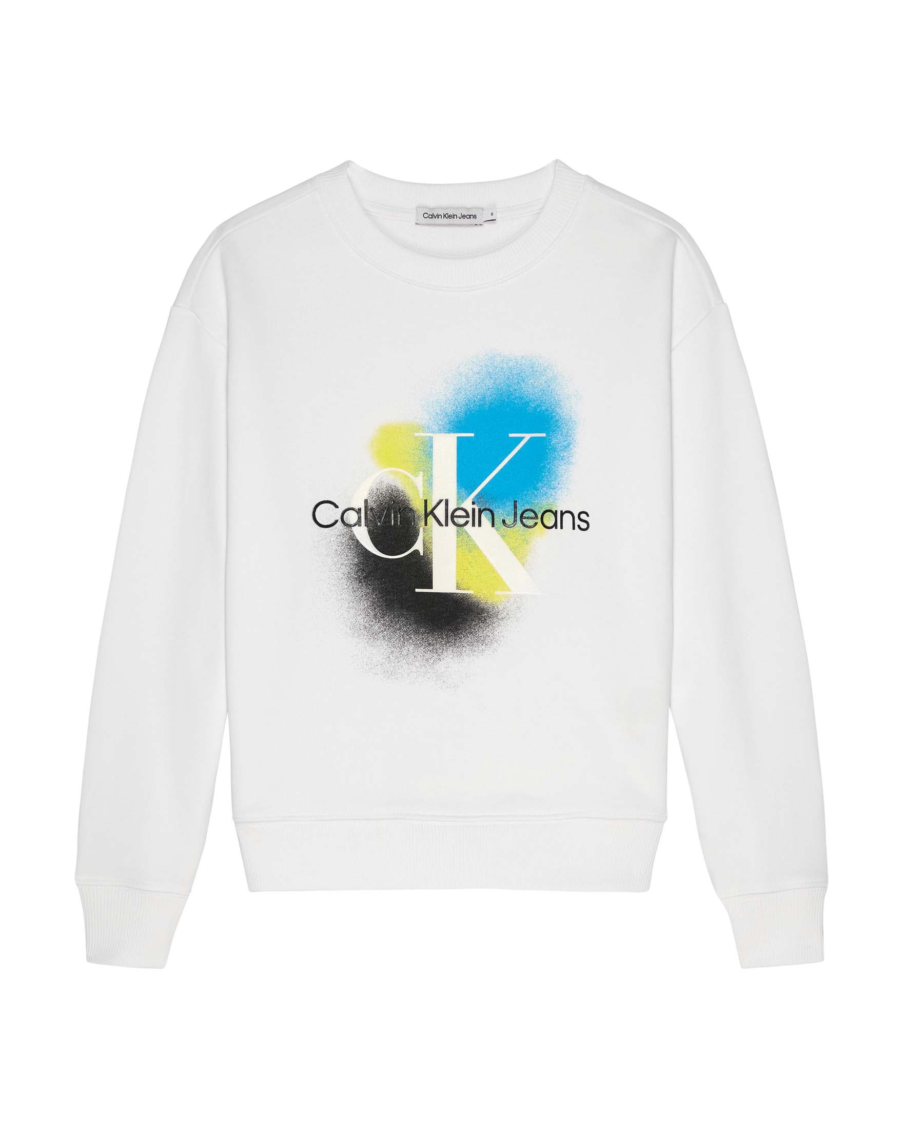 Maglia girocollo lupetto con fantasia righe CALVIN KLEIN KIDS - BimbiVip.com