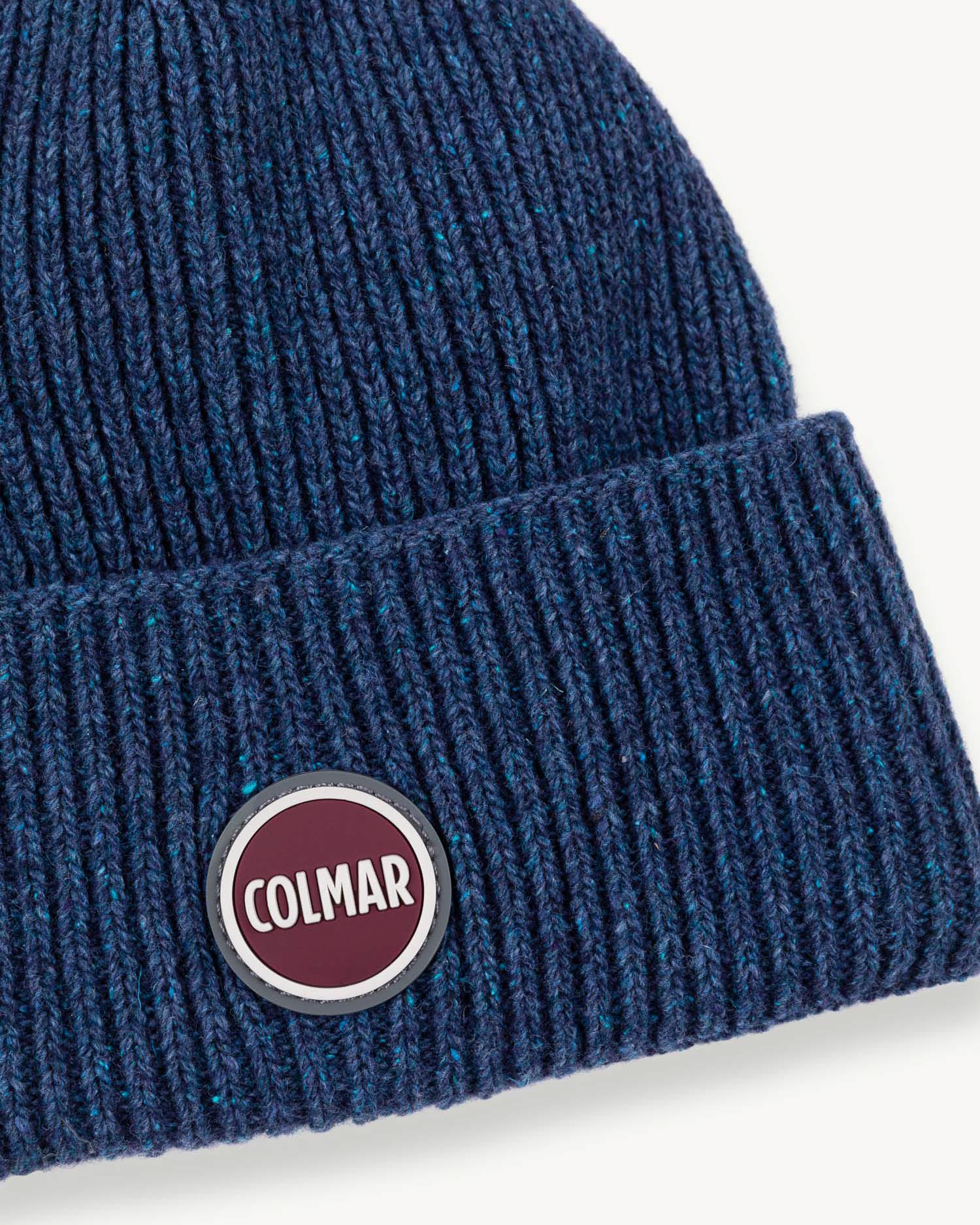 Berretto Colmar Originals blu indaco con risvolto in misto lana e