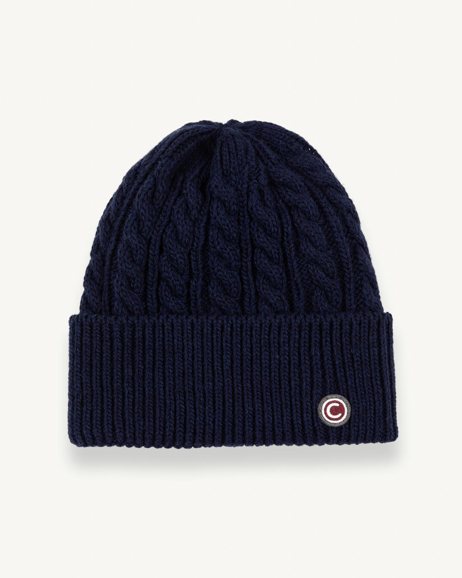 Berretto Colmar Originals blu lavorato a trecce con risvolto e